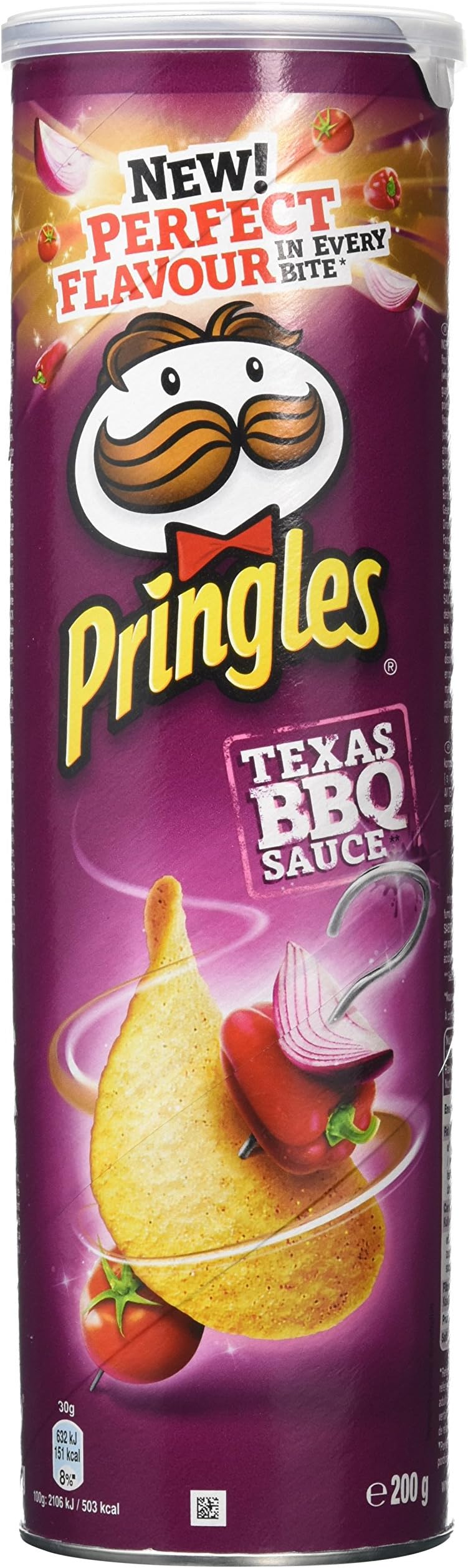 Pringles Texas BBQ Sauce Flavour Crisps, 200 g, Pack of 6
