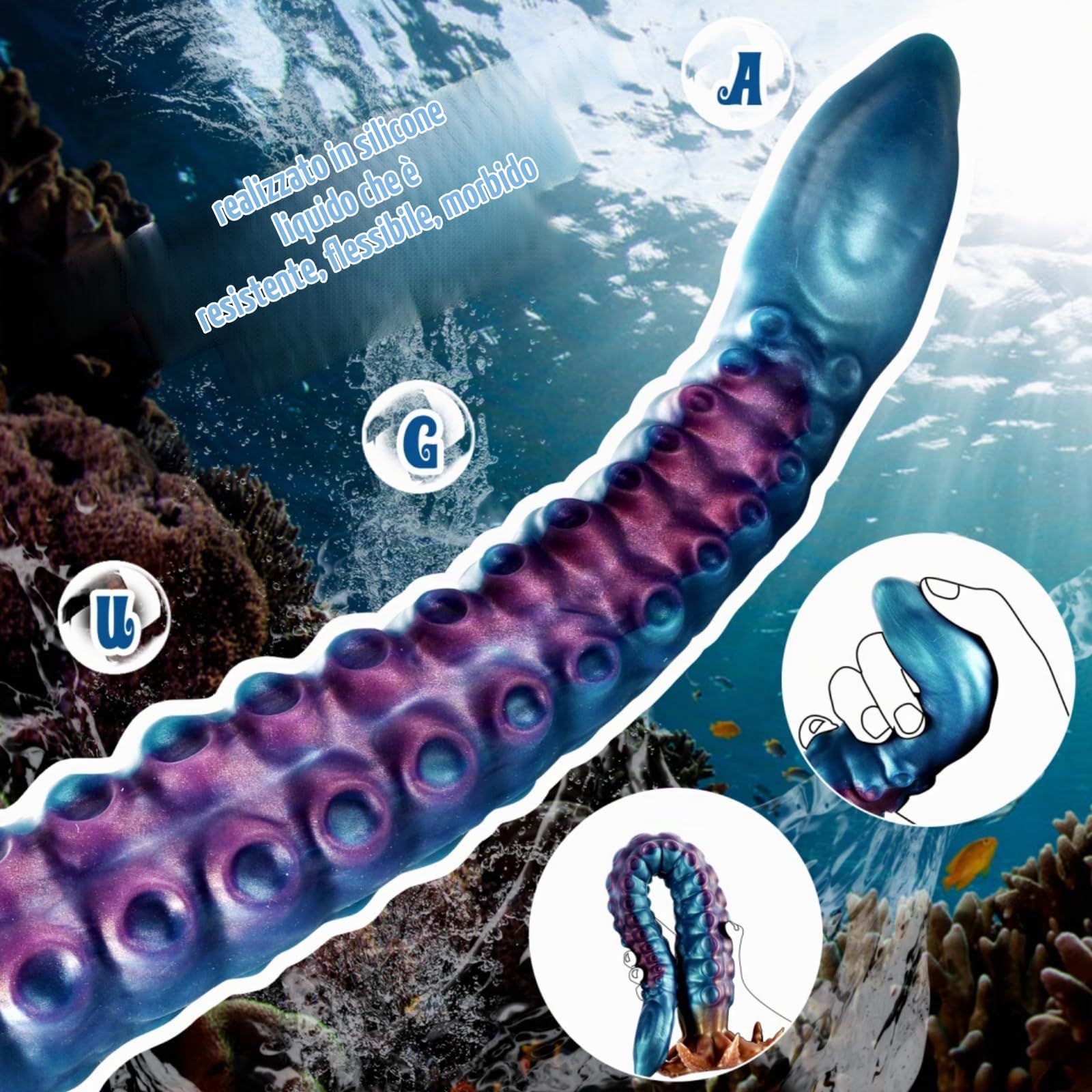 58CM Lungo Plug Anale in Silicone Liquido, Stimolatore della Prostata Palline Anali Dildo, Sex Toy Anale, Giocattolo Sessuale per Uomini e Donne (XXL)