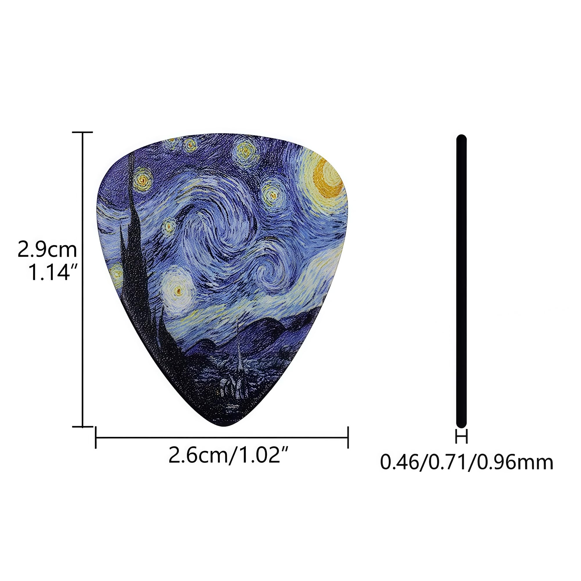 Musiin Unique Starry Sky Guitar Picks Folk Accessories Electric Guitar Plectrums(Three mixed packs), Multi - Image 2