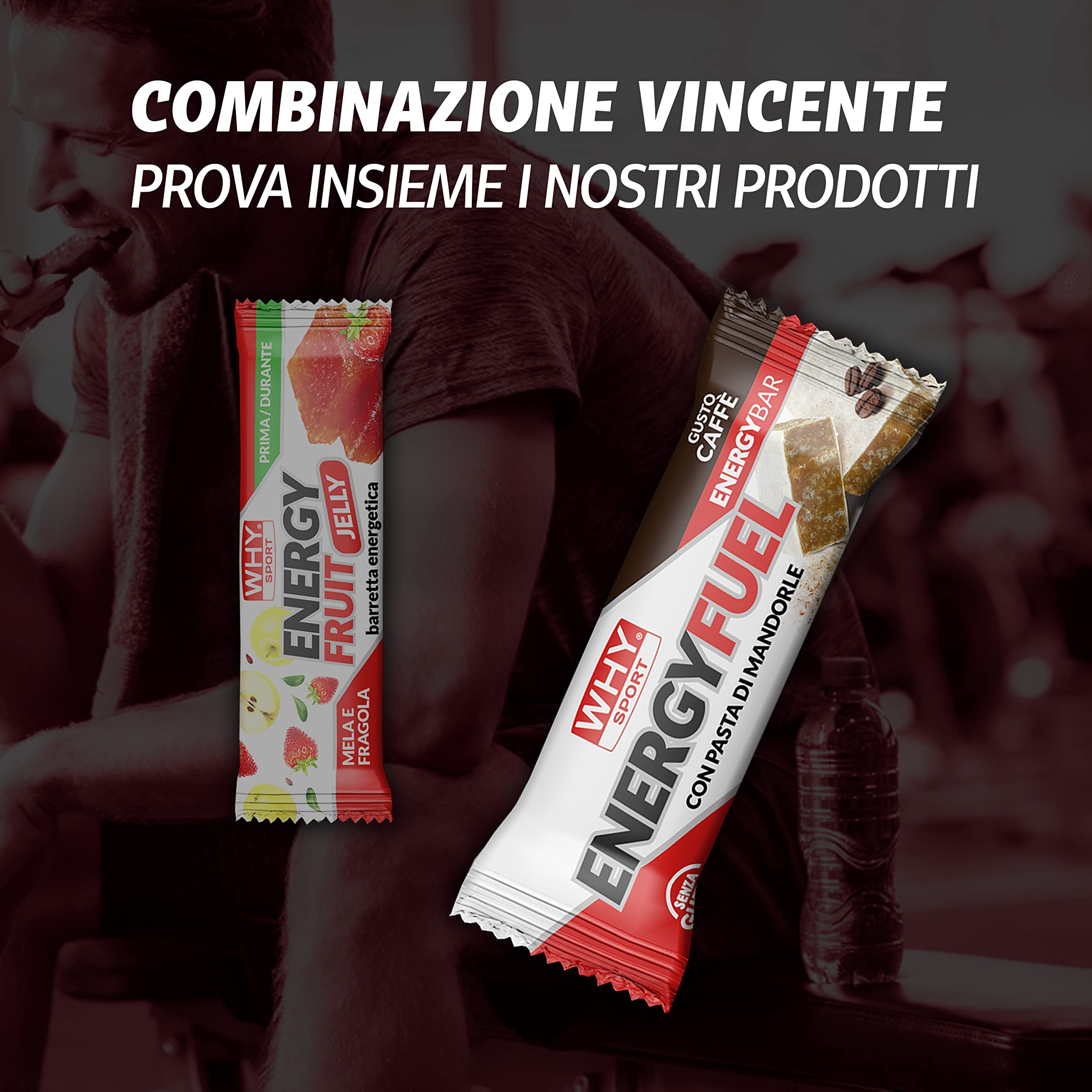 WHY SPORT ENERGY FRUIT JELLY - Barrette Energetiche a Base di Frutta – Energy Bar Gusto Mela e Fragola - Box da 35 Barrette - 30 gr