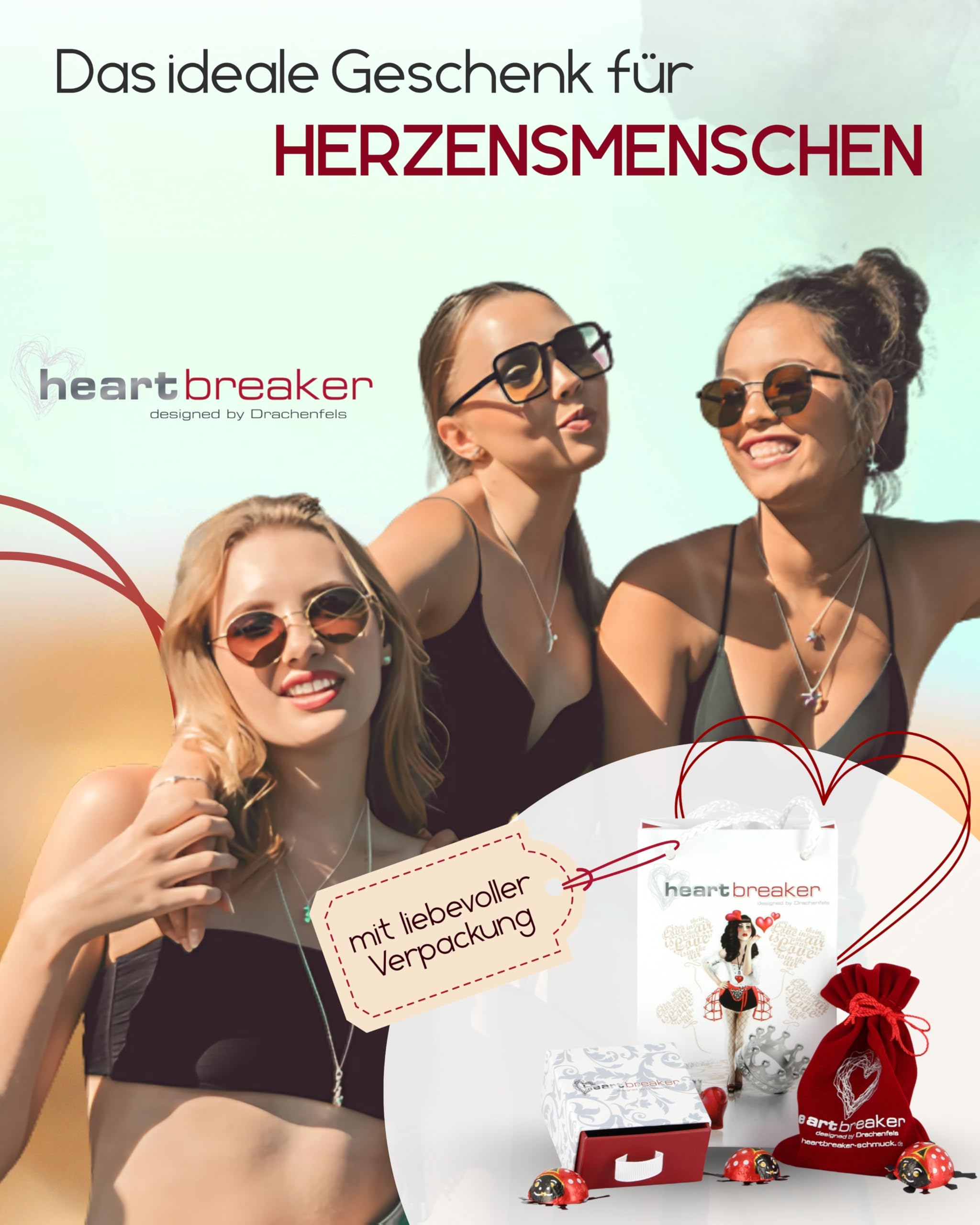 Heartbreaker "Crown of my Heart" Ohrringe Herz I Edler Schmuck aus 925 Sterling Silber I Nickelfreie Herz-Ohrstecker inkl. Verpackung I In Goldschmiedequalität gefertigt I LD LP 22 RM
