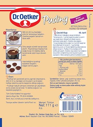 Dr. Oetker Puding Bitter Çikolatalı 111 Gr