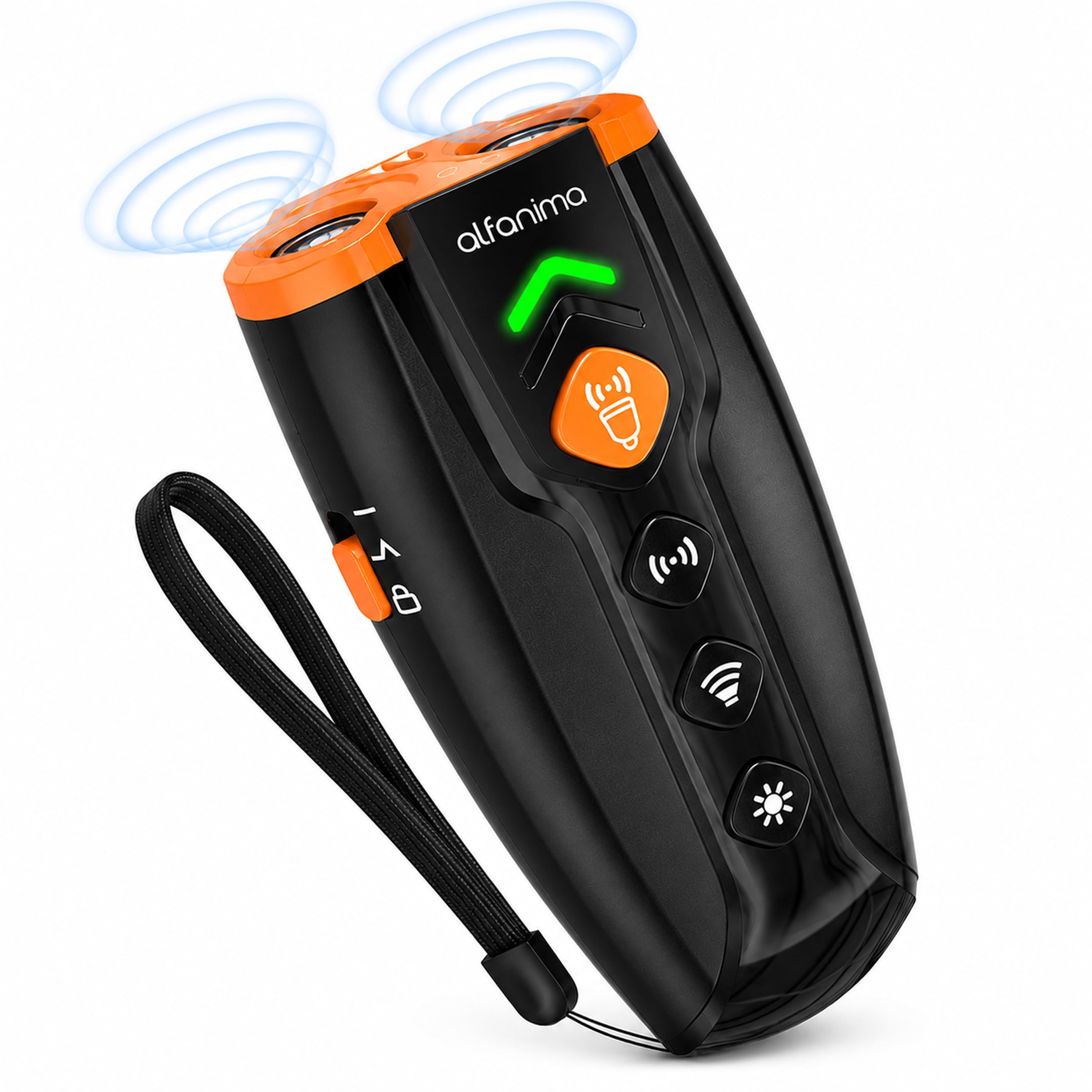 Anti Aboiement Chien Ultrason Puissant, Dispositif Portable de Contrôle des Aboiements et de Dressage, Alternative Humaine aux Colliers Électriques, Portée 10 m, Sifflet, Lampe LED et Recharge USB-C