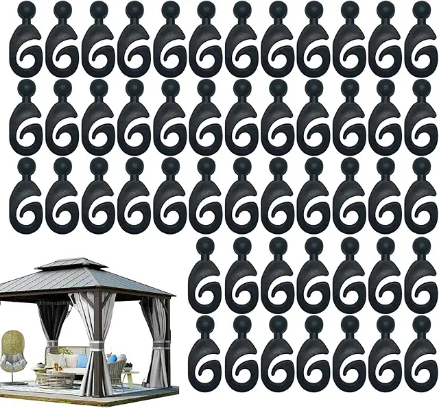 Ganchos de Malla para Sombras - 50 Piezas Inoxidables Multiusos para Pérgolas, Jardín y Hogar
