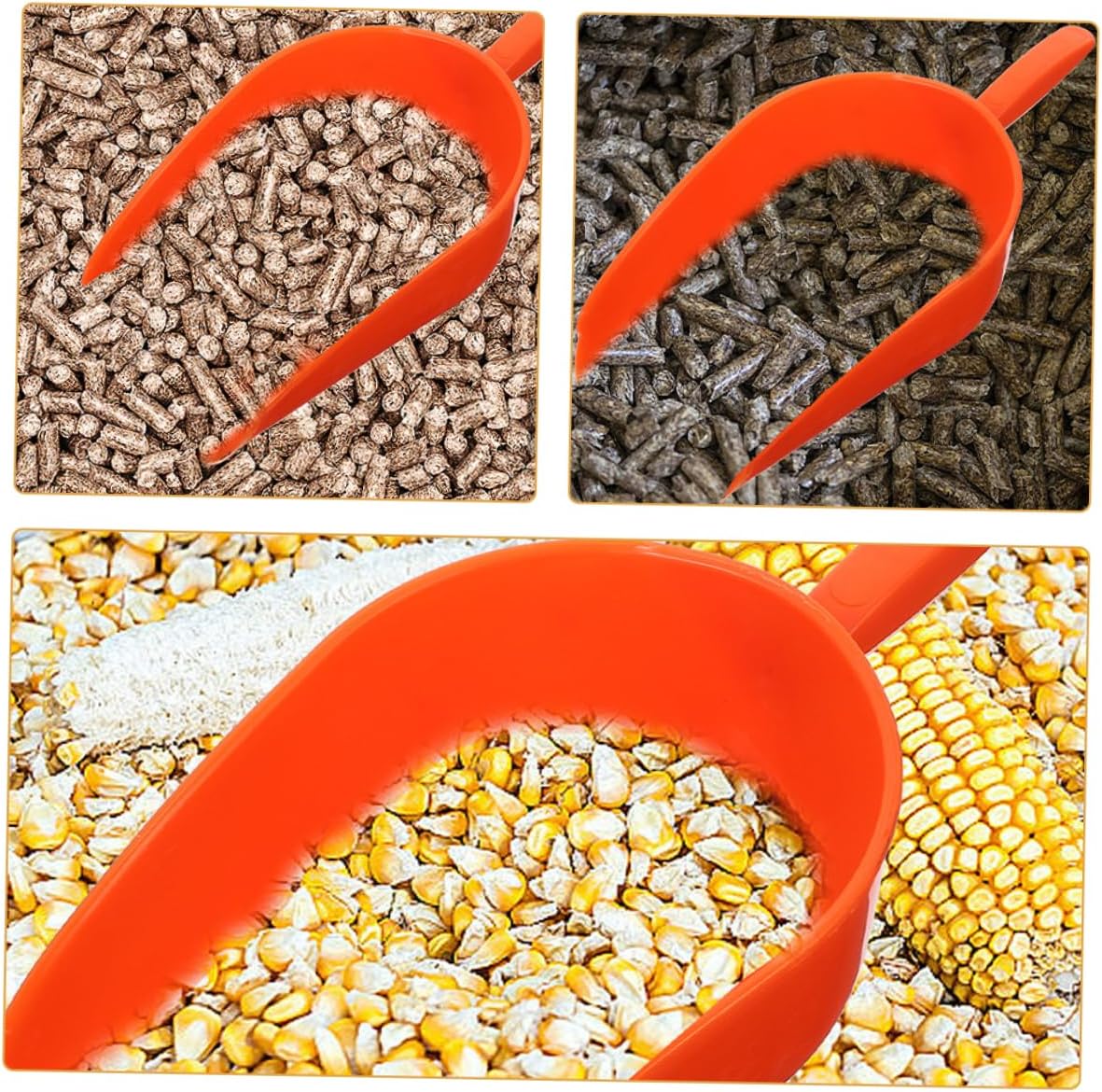 Kisangel 4pcs Poultry Shovel Thicken Farm Scoop for Convenient Poultry Feeding Ergonomic Design for Easy