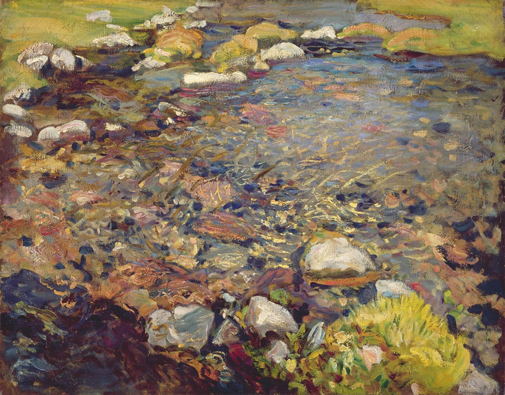 SERENDIPITP Retro Picture Poster Wall Art Pictures Painting Stream in Val D'aosta by John Singer Sargent Wall Art Canvas Print for Wall Decor 60x90cm