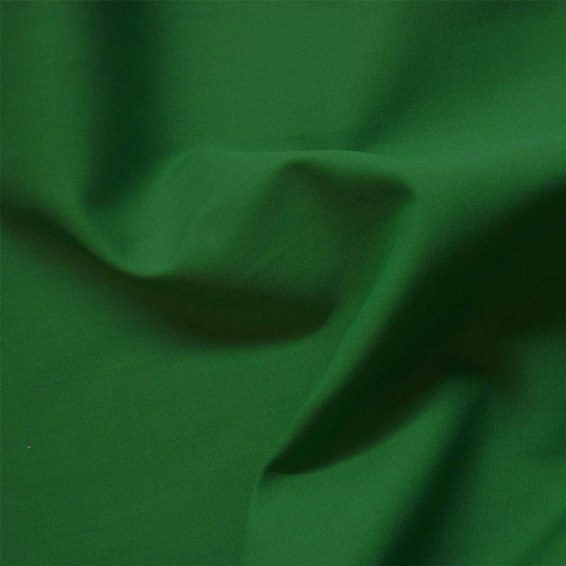 Nortex Mill Green Plain Dyed Poplin Quality Emerald Polycotton Fabric (Per Metre)