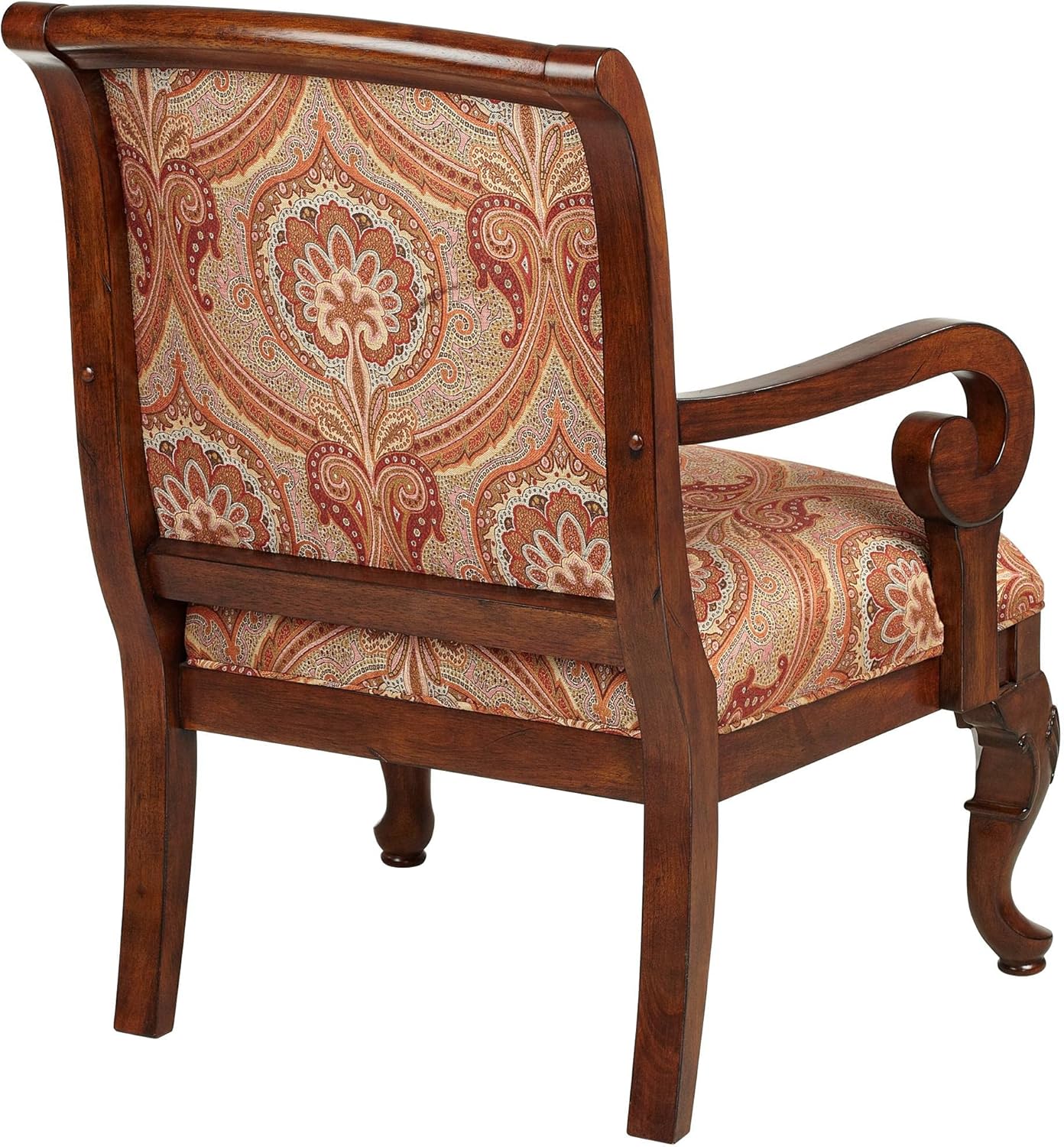 Kensington Hill Diana Wood and Red Upholstered Cottage Core Accent Chair