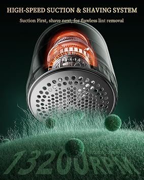 X-Large Fabric Shaver with Lint Brush, Rechargeable Lint Shaver with Digital Display, 3-Speeds, 6-Leaf Blades, 1200mAh Electric Lint Remover Sweater Shaver for Removing Fuzz and Pill