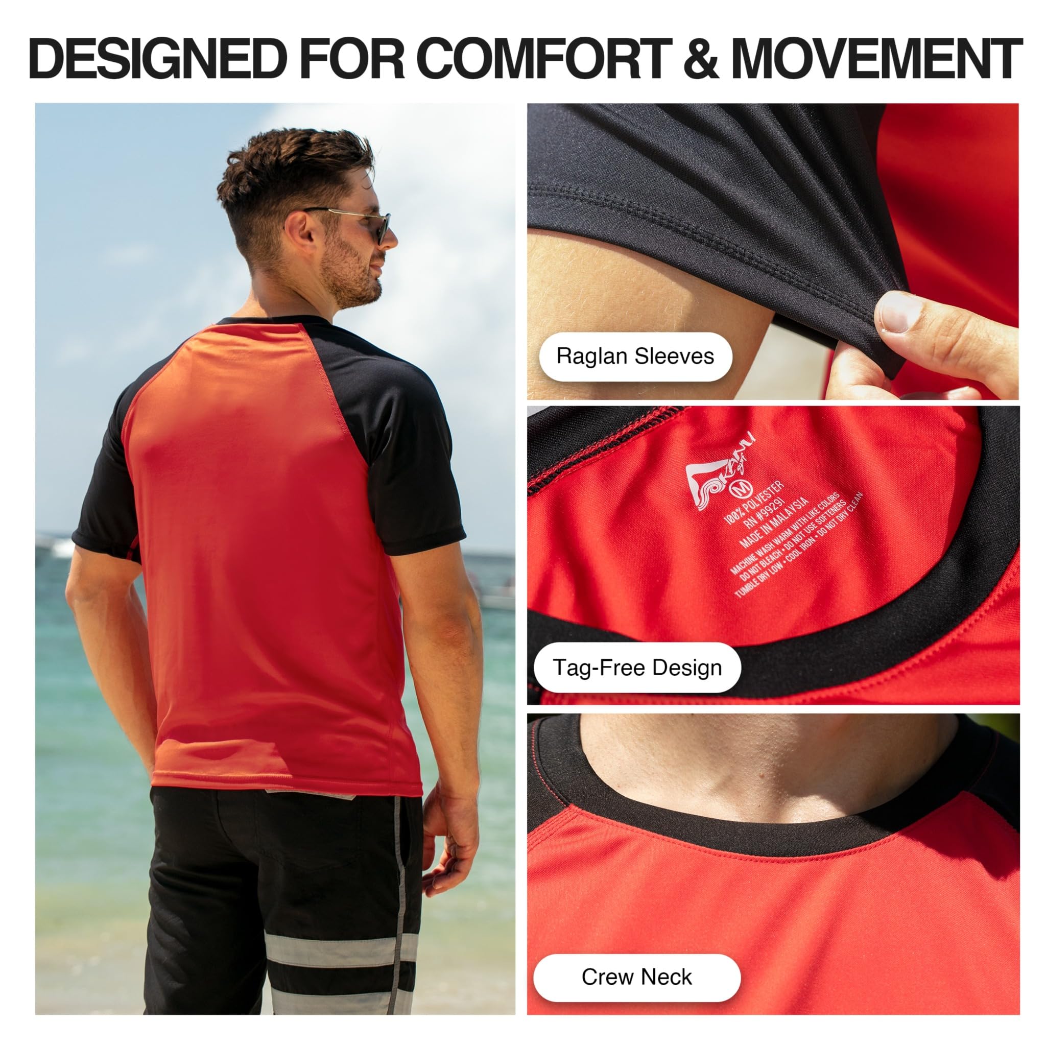 Kanu Surf CB Rashguard UPF 50+ - Camisetas de Natación (Talla Regular Y Extendida) CB (UPF 50+ 50) CB Rashguard UPF 50+ UPF 50+ Camisa de protección de Sarpullido Hombre