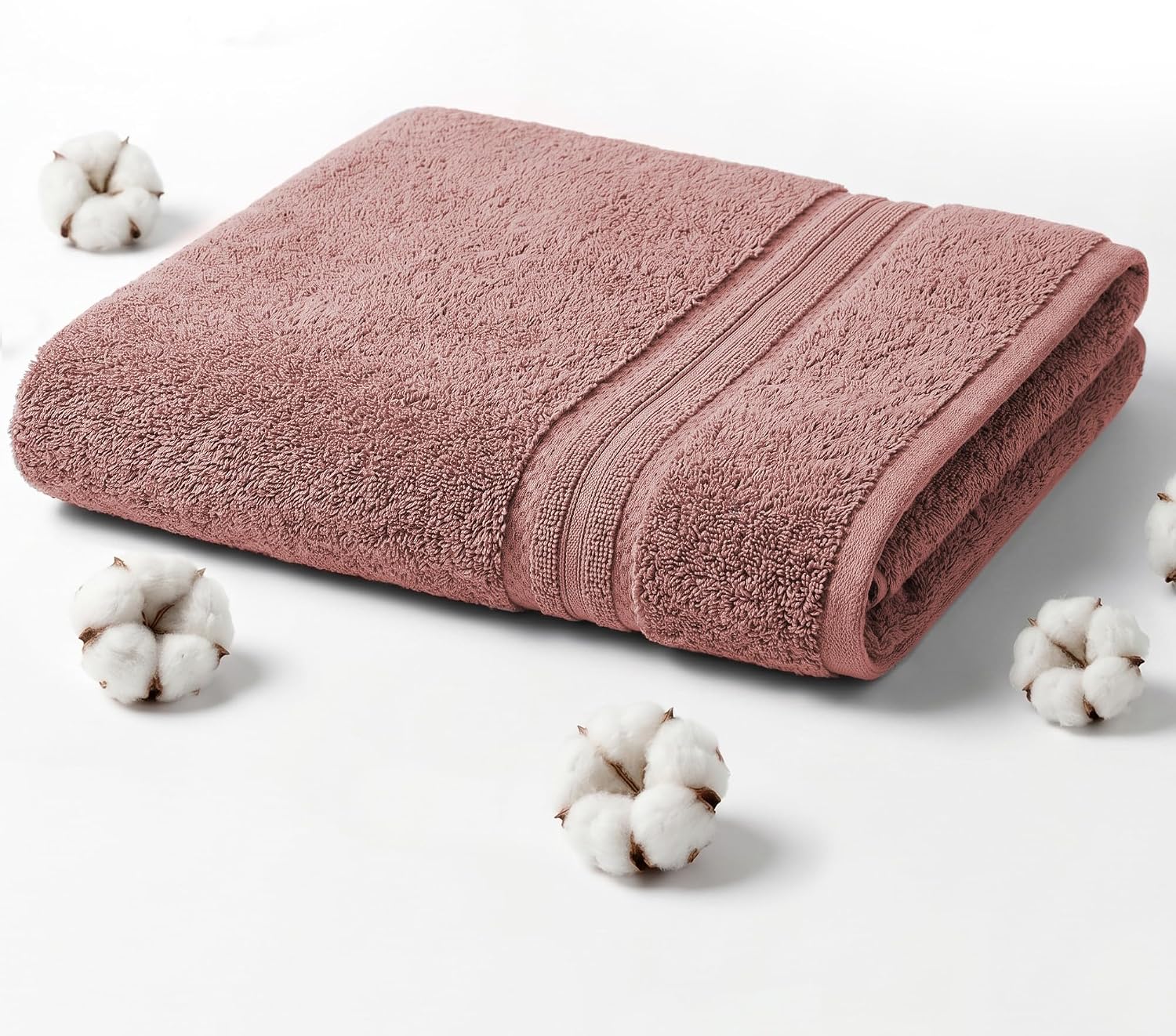 Premium Oversized Bath Sheet Towel | 600 GSM Turkish Cotton, Ultra Soft, Fast Drying & Highly Absorbent - Wistful Mauve