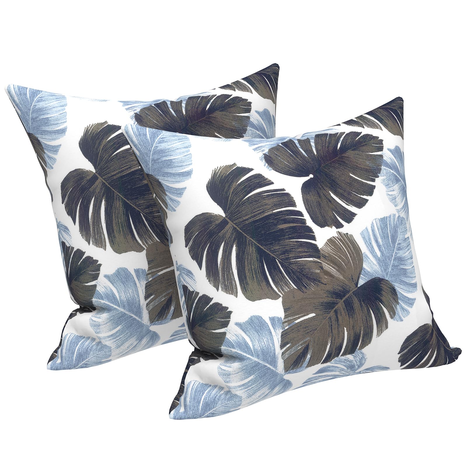 Set Of 2 Decorative Throw Pillows 18x18 Inch - Tie-Dye Navy Outdoor/Indoor Pillows With Inserts, Water Resistant