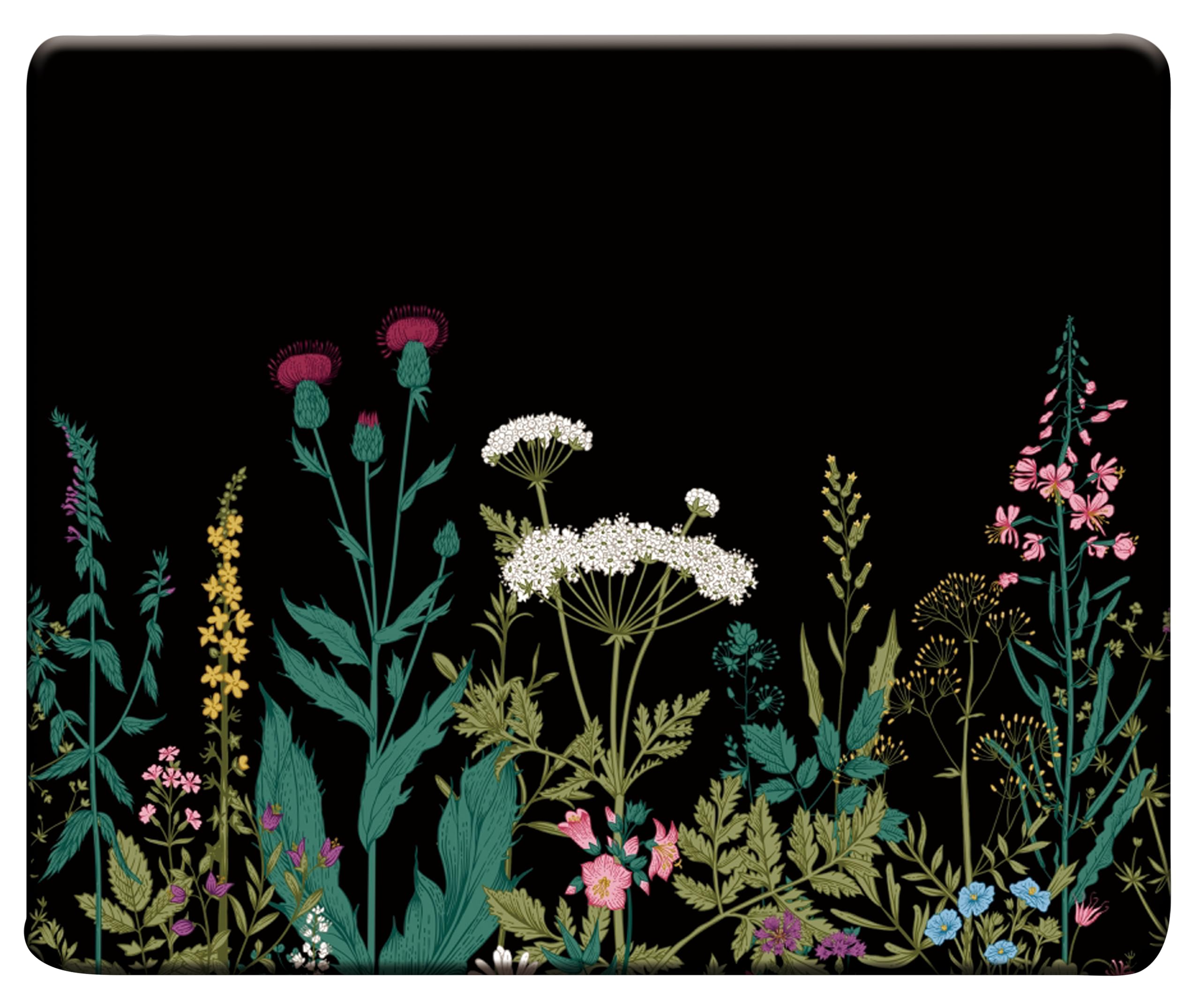 Mouse Pad, Square Mousepads with Stitched Edge, Computer Mice Pad Waterproof Mouse Mat for Home Office Gaming Working Learning, Smooth Lycra Cloth, Non-Slip Rubber Base, 9.5x7.9 in, Flowers Grass