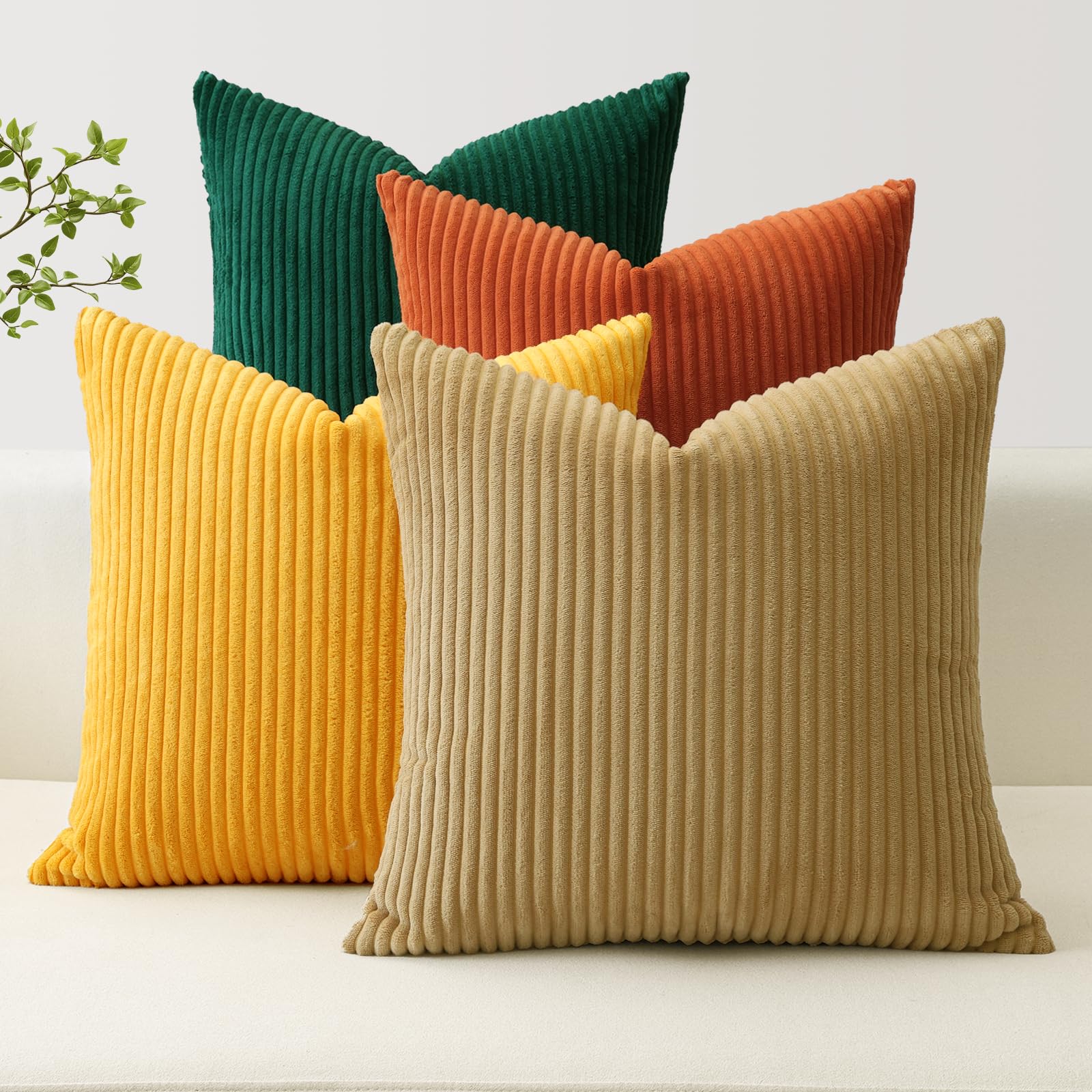 Housse de coussin velours côtelé JOTOM 60x60cm décoration salon haut de gamme