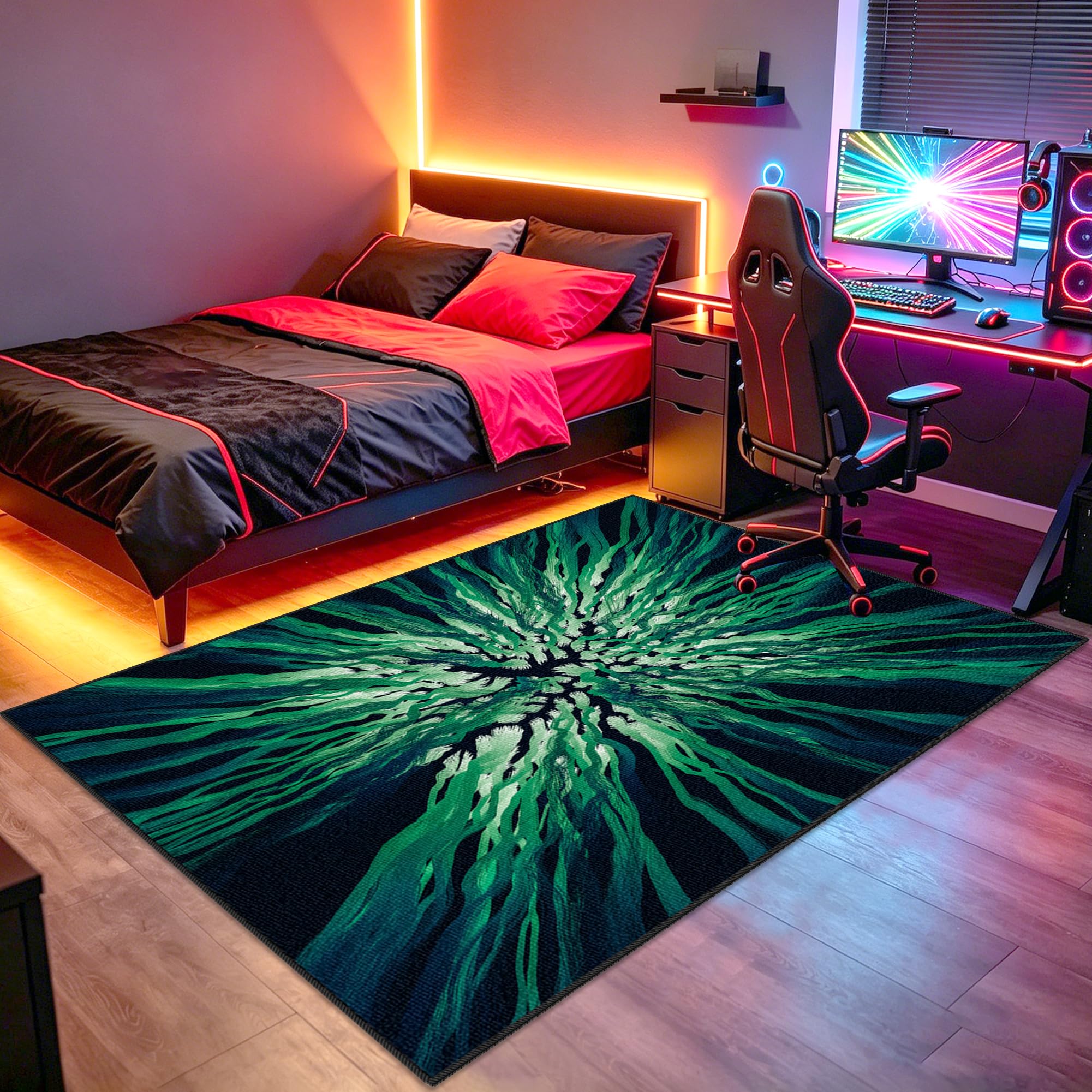 Dywan do sypialni do gier Mata do gier na krzesło komputerowe 80 x 140 cm Antypoślizgowy dywan krzesło do gier na salę zabaw Dywan do salonu dla graczy Chłopiec