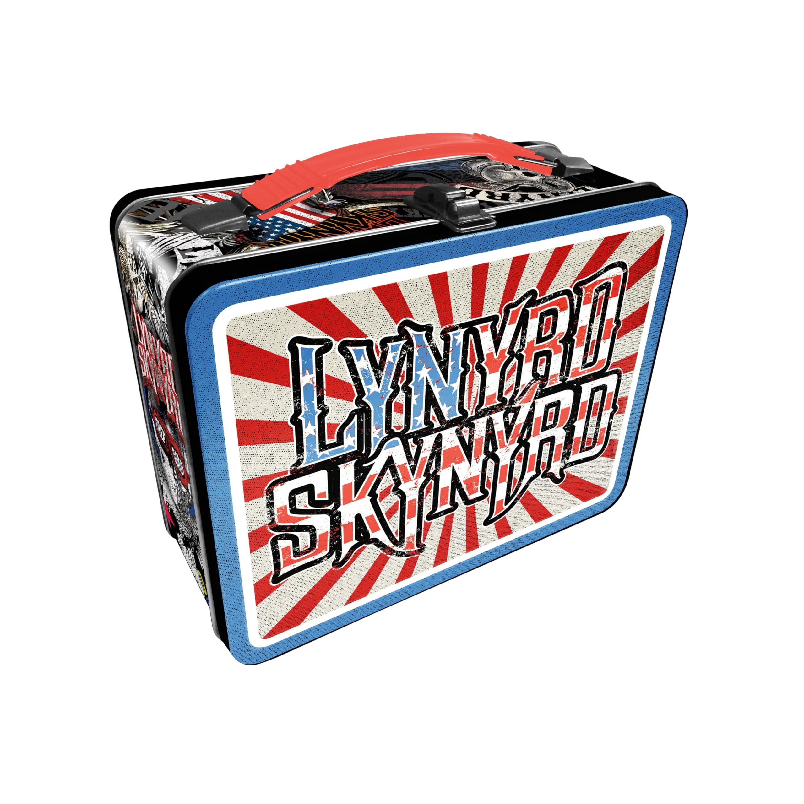 AQUARIUS Lynyrd Skynyrd Fun Box - Sturdy Tin Storage Box with Plastic Handle & Embossed Front Cover - Officially Licensed Lynyrd Skynyrd Merchandise & Collectible Gift