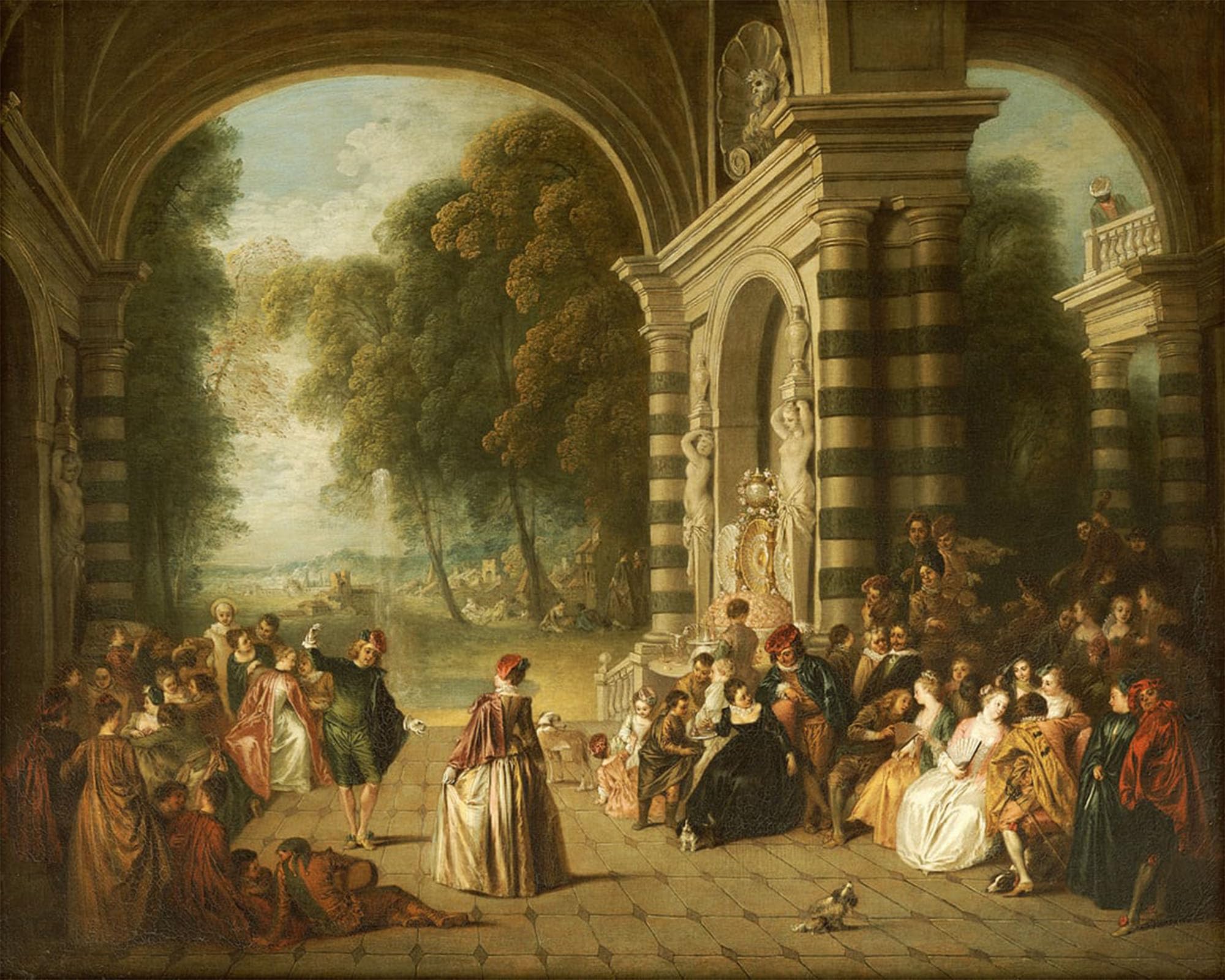 SERENDIPITP Abstract Painting Mural Print Picture Wall Decor Painting famous painting by Jean Baptiste Pater Vintage Wall Artwork for Home Decor 60x90cm