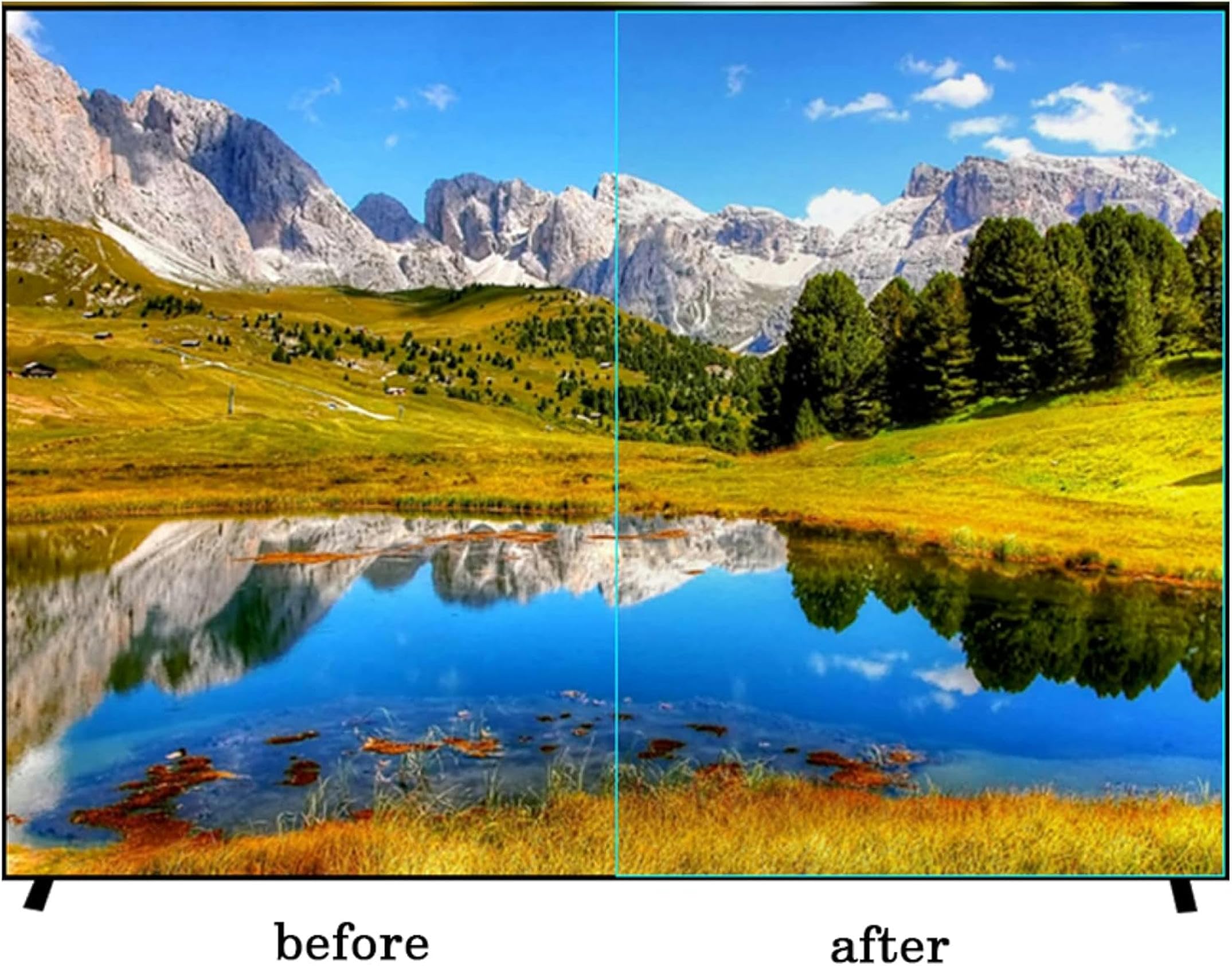 Protection D'Écran Pour Téléviseurs De 32 À 75 Pouces : Filtre Anti-Lumière Bleue Et Anti-Reflets, Réduit La Fatigue Oculaire, Film De Protection Ultra-Transparent Pour Écrans Lcd, Led, Oled, Qled 4K