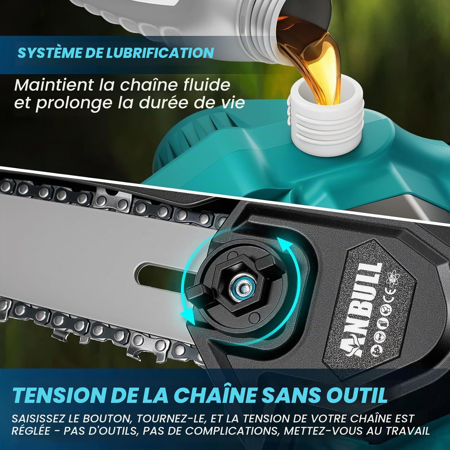 Anbull 2-en-1 Élagueuse sur Perche Électrique 6" – Portée 4,8 m