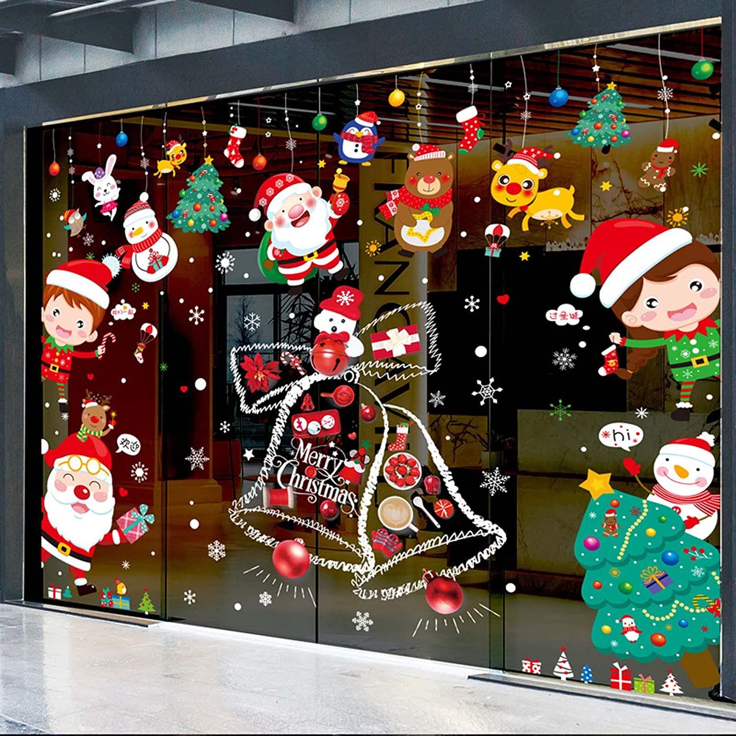 Christmas decor for glass wall Clearance