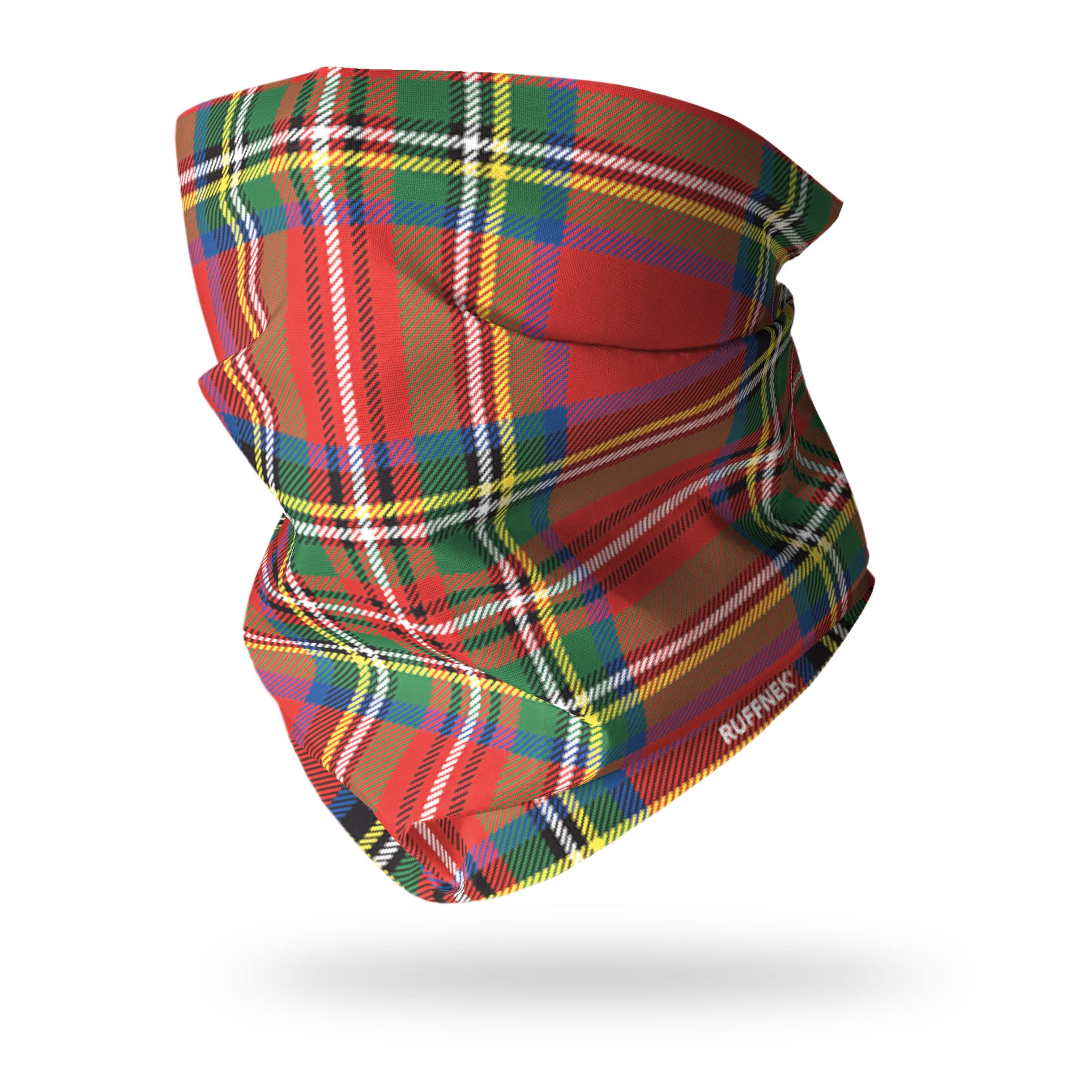 Ruffnek 'ROYAL STEWART' Scottish RED TARTAN Print Multifunctional Headwear, Neck warmer/gaiter, Tube Snood - for men, women
