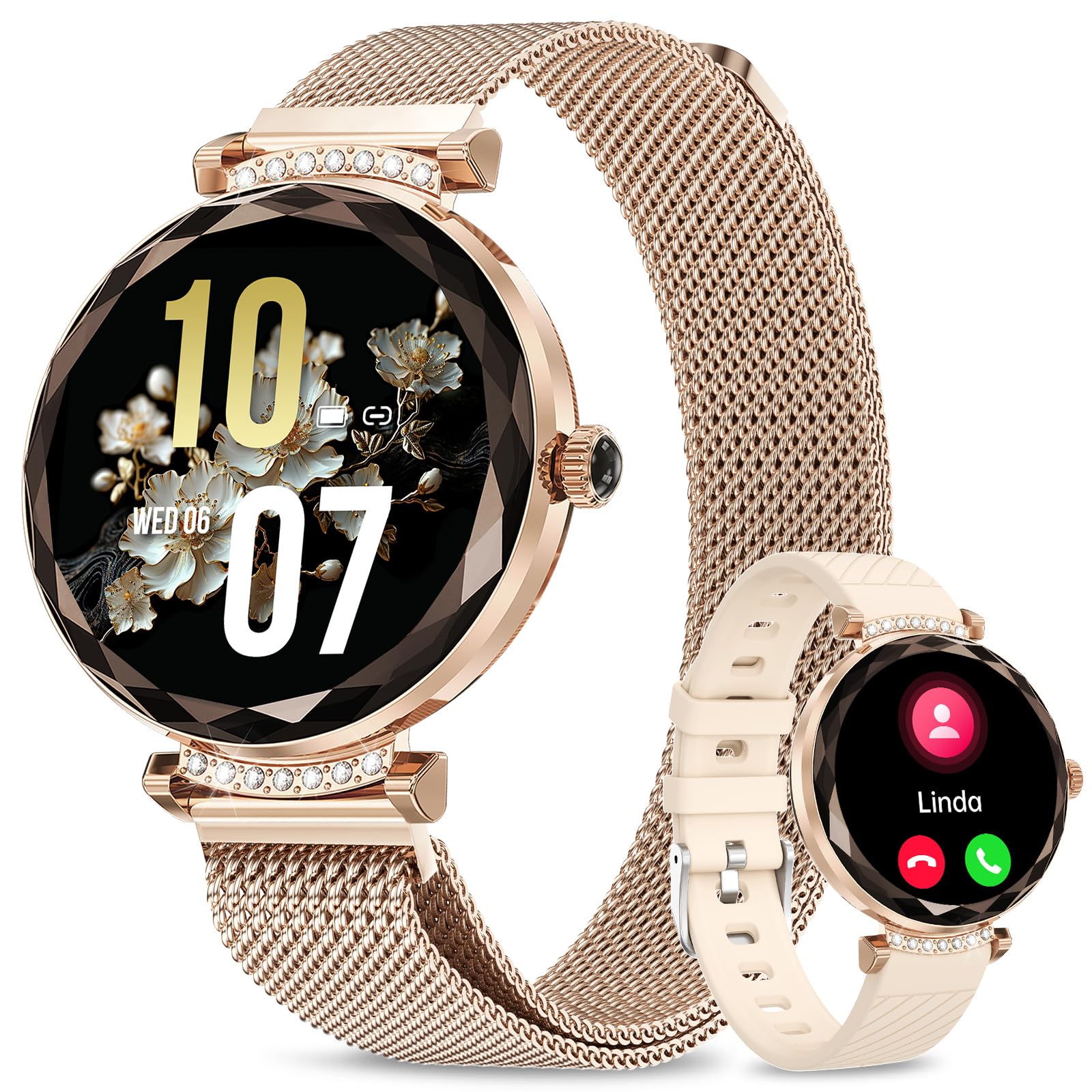 Fitonme 1.19 inch AMOLED Smartwatch in Rose Gold