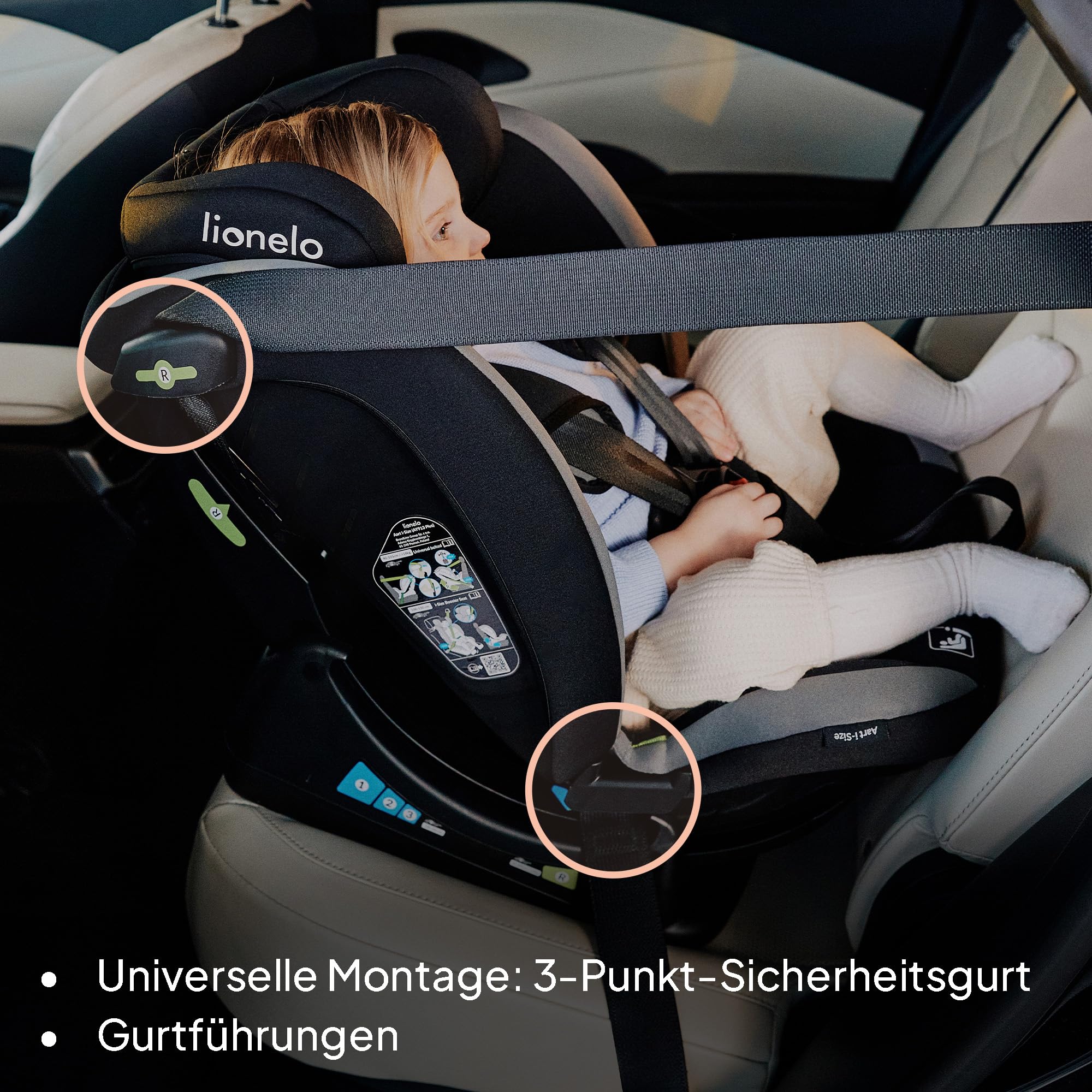 LIONELO AART I-SIZE Autositz für Kleinkinder 40-150 cm, R129 i-Size Standard