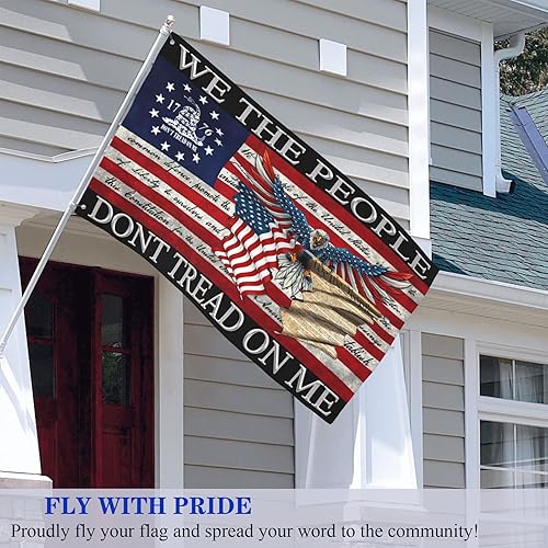 Miniatura 7 de Bandera americana de águila calva de 3 x 5 pulgadas, de doble cara, 4 de julio, Día de la Independencia, Día de la Independencia, bandera patriótica