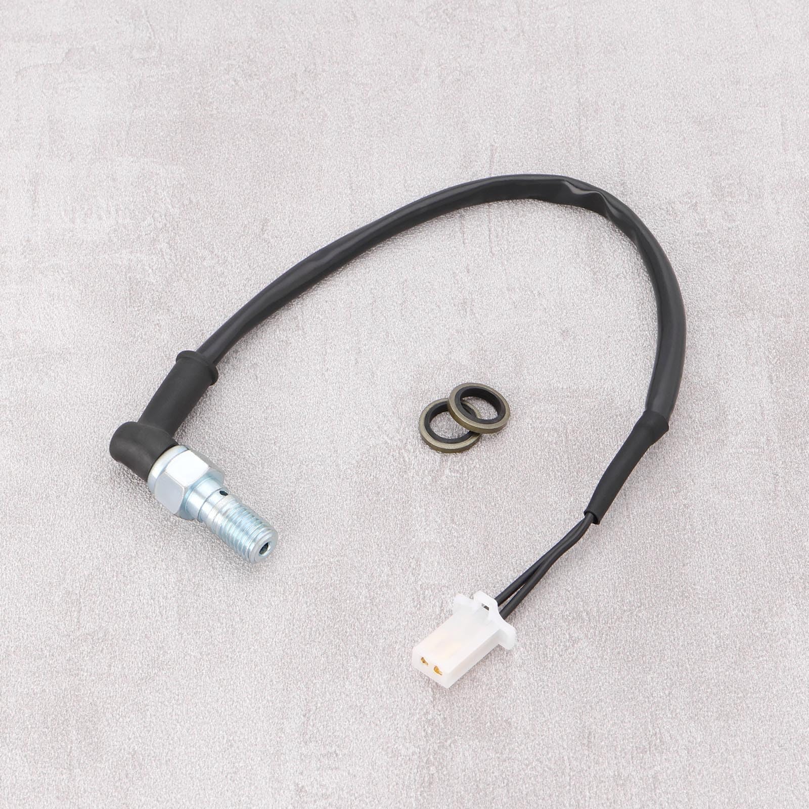 Interruptor De Luz De Freno Hidráulico Para Motocicleta - Roscado M10 X 1,25 Mm, Cable 25 Cm | Compatible Con Honda, Yamaha Y Kawasaki