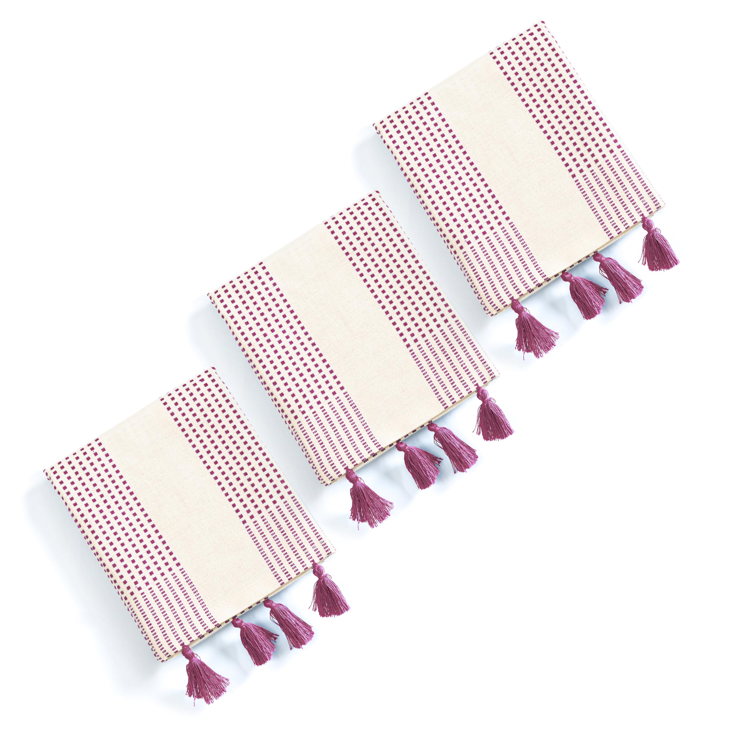 Strofinacci da cucina decorativi a pois, 40 x 66 cm, confezione da 12, ultra assorbenti, morbidi, 100% cotone, con nappe, asciugatura rapida per pulizia, asciugatura dei piatti e uso