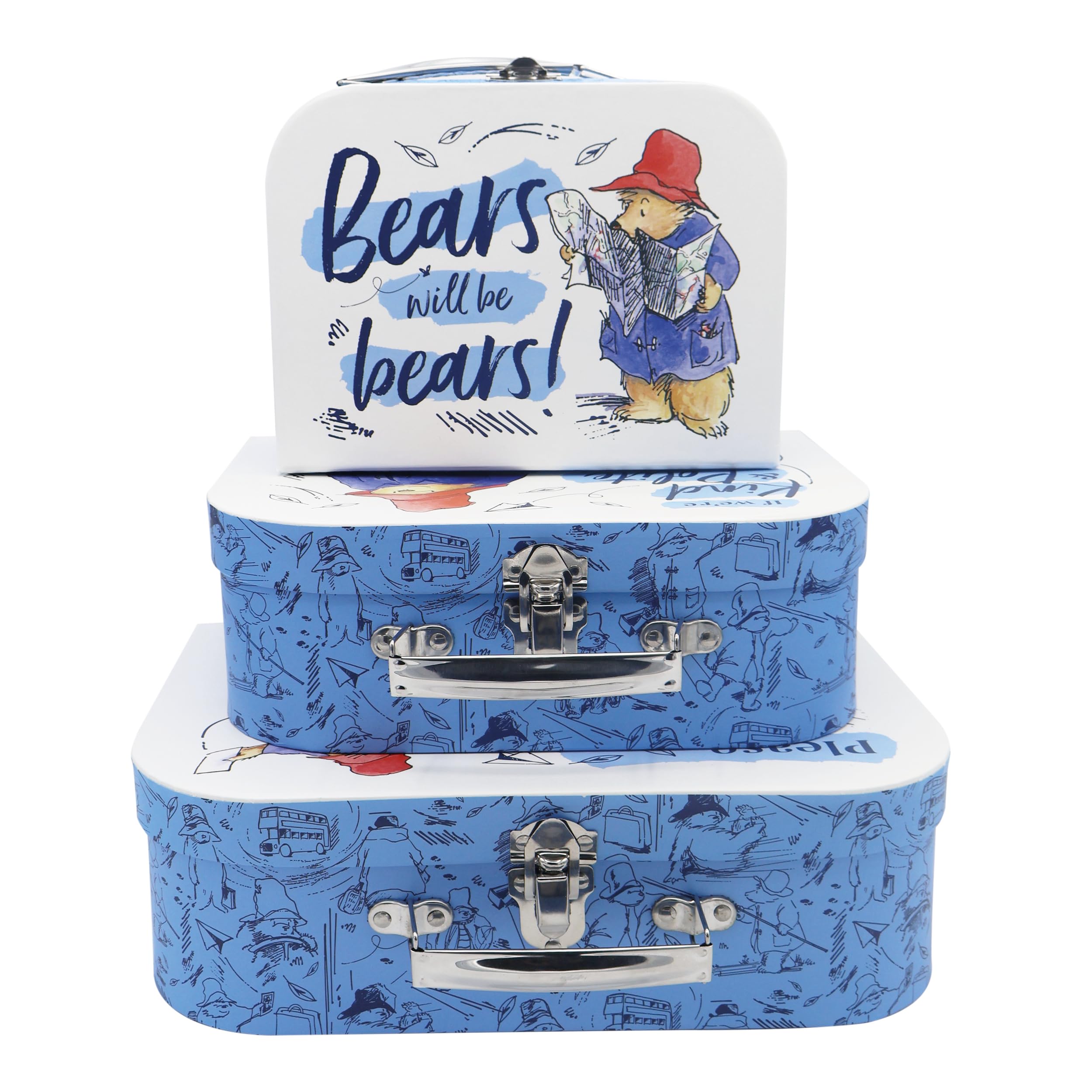 Paddington Triple Carry Case Set | Aluminium Cases in 3 Sizes | Nesting Design for Easy Storage | Gift for Children