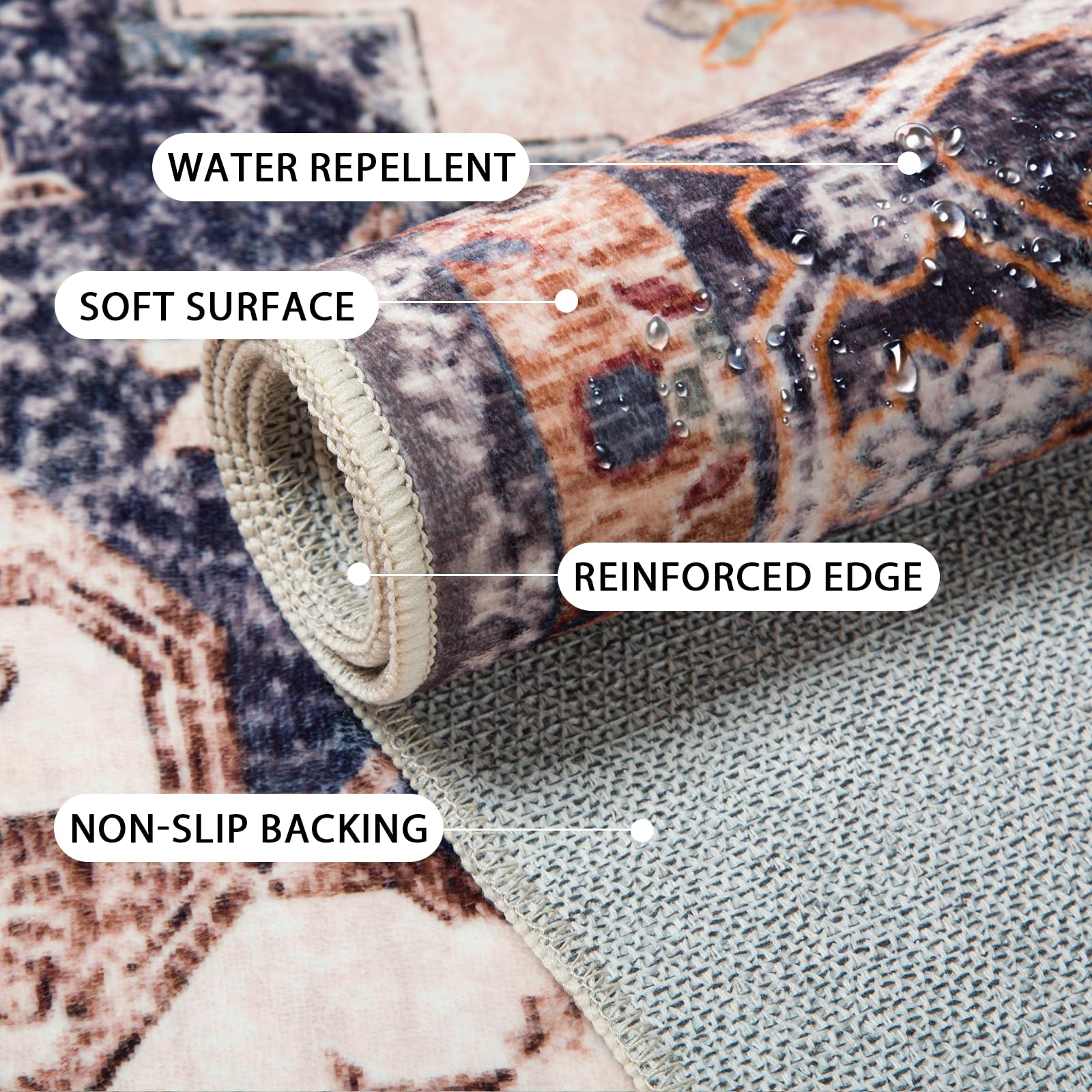 8x10 Size Rug Example 8x10240 Amazon.com: RELEANY 8x10 Area Rug Vintage Machine Washable Low