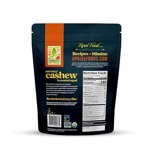 Miniatura 7 de Anacardos crudos orgánicos de comercio justo W320 (1.5 libras)  Anacardos enteros sin sal para aperitivos, cocinar, hornear y mezcla de frutos secos