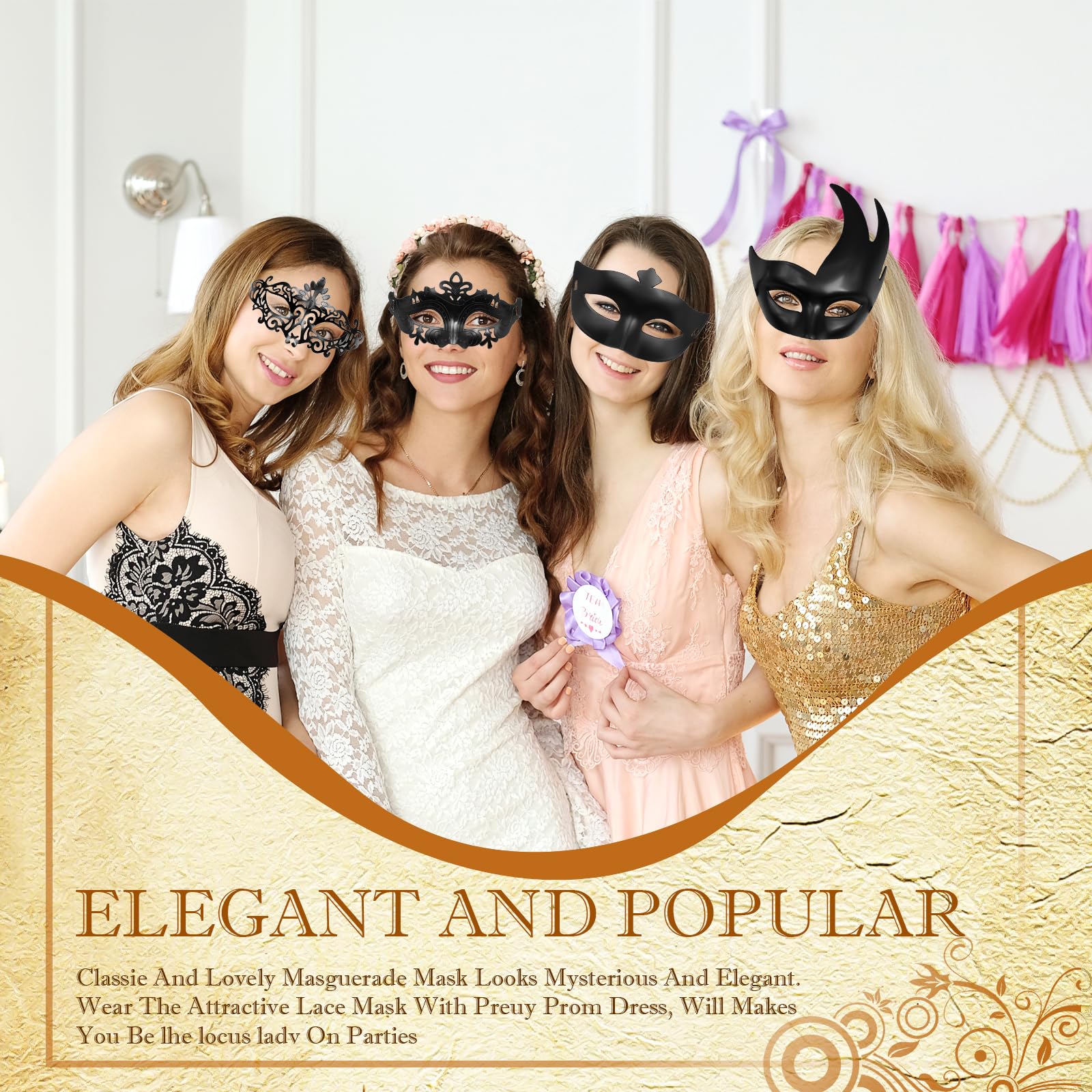 RWFMO 50 Pcs Masquerade Masks Bulk - Image 4