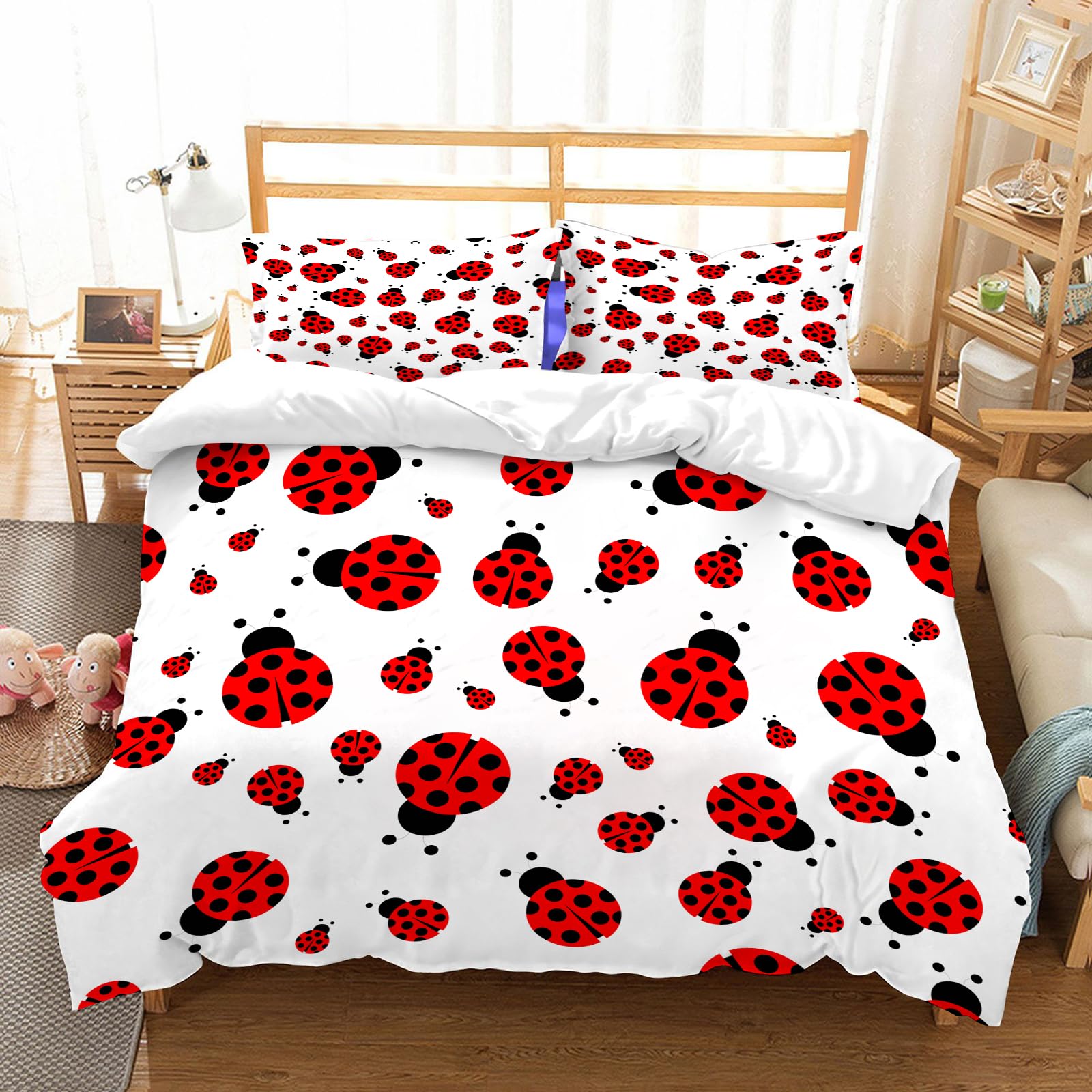 Ensemble de literie microfibre haut de gamme design coccinelle