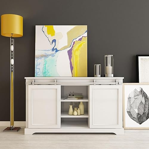 Miniatura 5 de Architectural Products - Mini kit de herrajes para puertas de gabinete dobles de 60 pulgadas, diseño de montaje superior en acero inoxidable