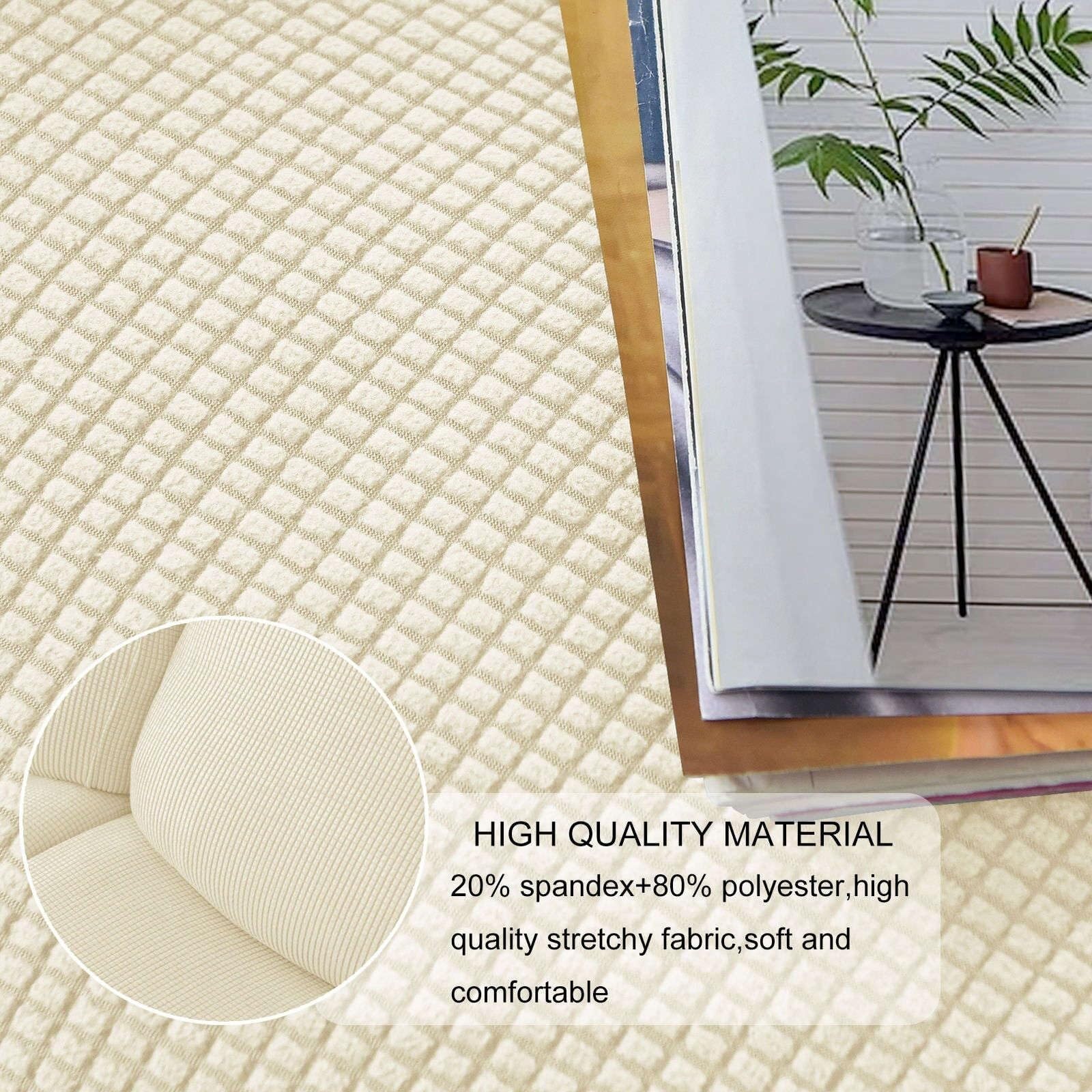 Copridivano Relax Reclinabile Elasticizzato 2 Posti, Copripoltrona Relax Reclinabile Universale con Tasche, 6-Pezzi Fodera per Poltrona Lavabile(Beige,3 posti)