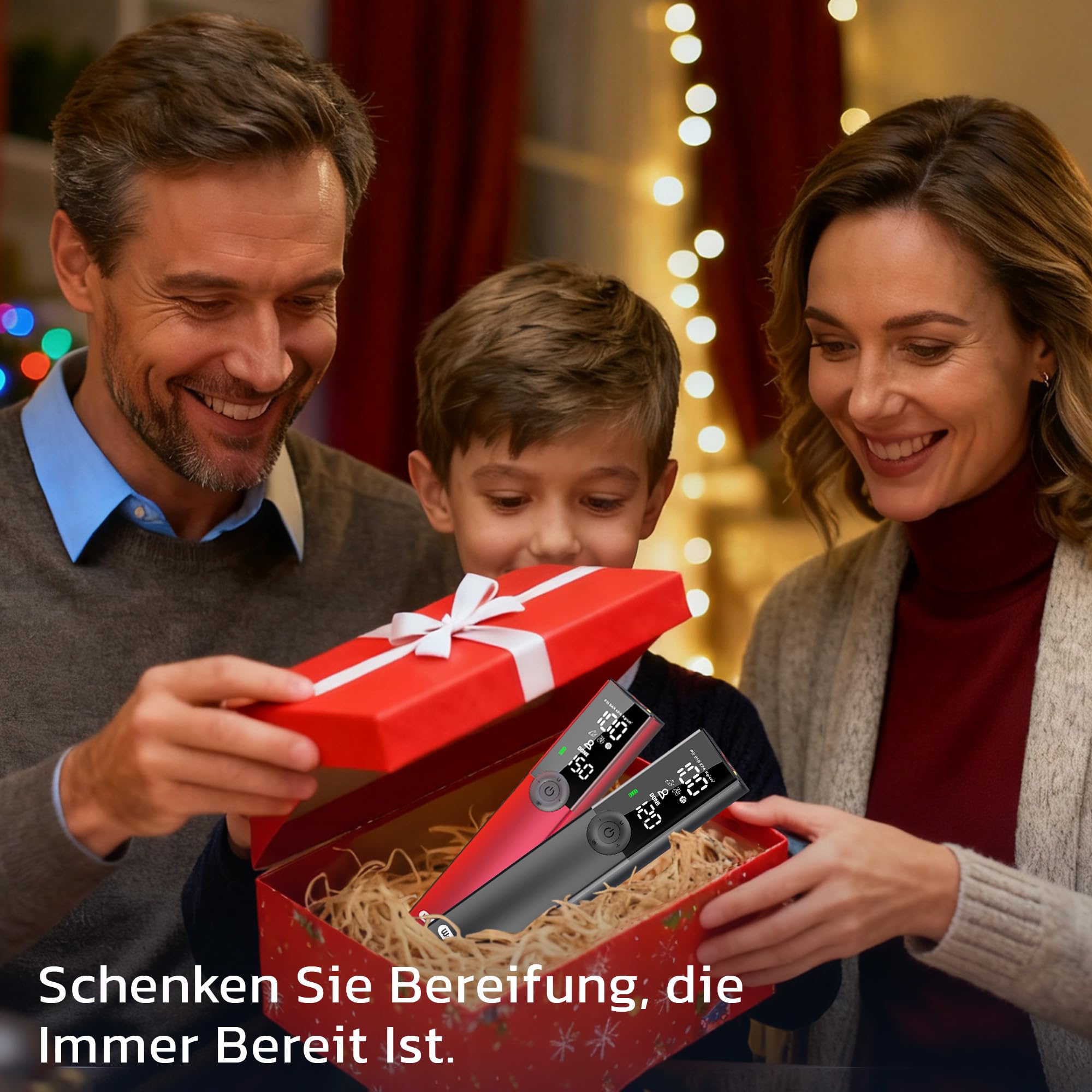 Woowind BP188 Elektrische Fahrradpumpe, Akku Luftpumpe 120-150PSI, Akku Kompressor für Auto, Fahrrad, Motorrad, Elektrische Pumpe Kompatibel mit Allen Ventilen