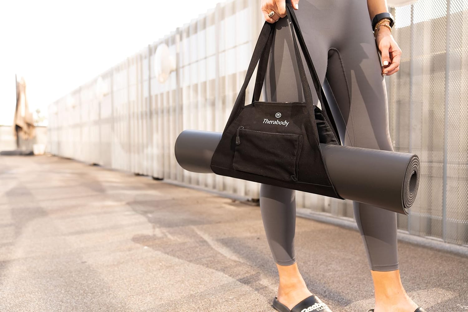 Theragun Fitness Mat Black One Size - No Slip Yoga Mat for Men and Women - Best Yoga Matt for Home