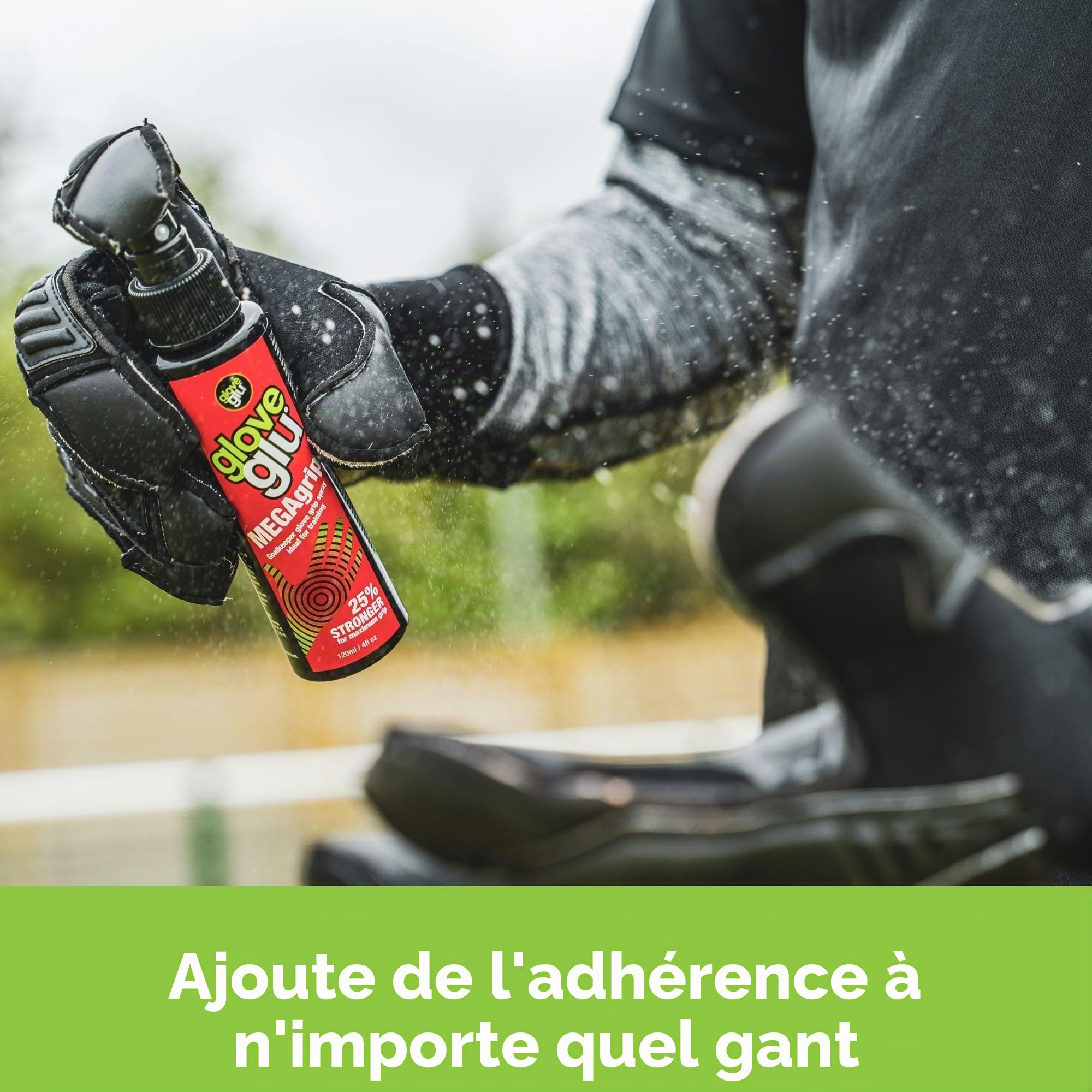 Gloveglu Megagrip Aquagrip Sac pour Homme Mega + Aqua pour améliorer la Prise en Main des Gants de Gardien de But Noir Taille Unique 120 ML