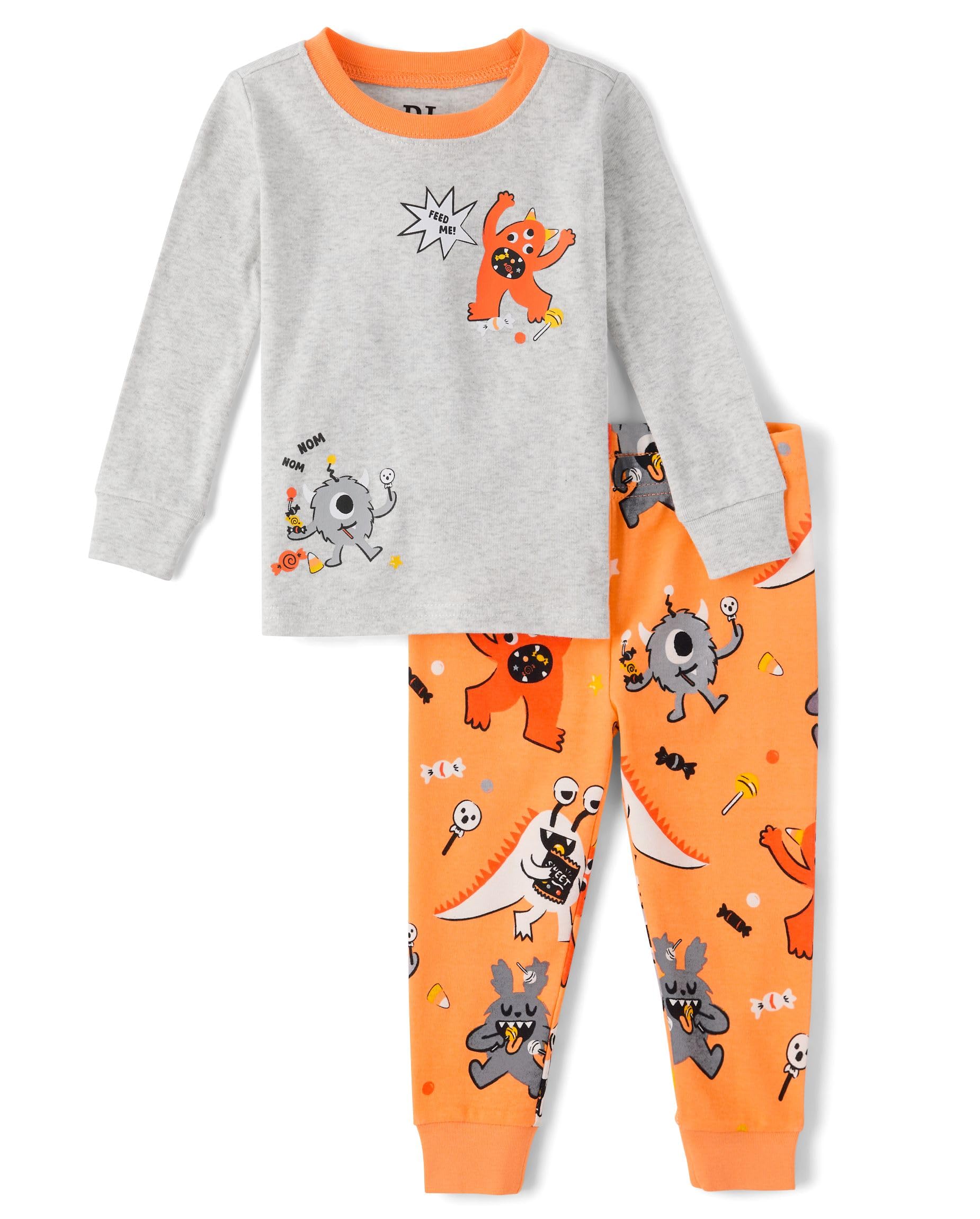 The Children's Place Baby and Kids' Sibling Matching Halloween and Holiday Pajama Sets, Cotton