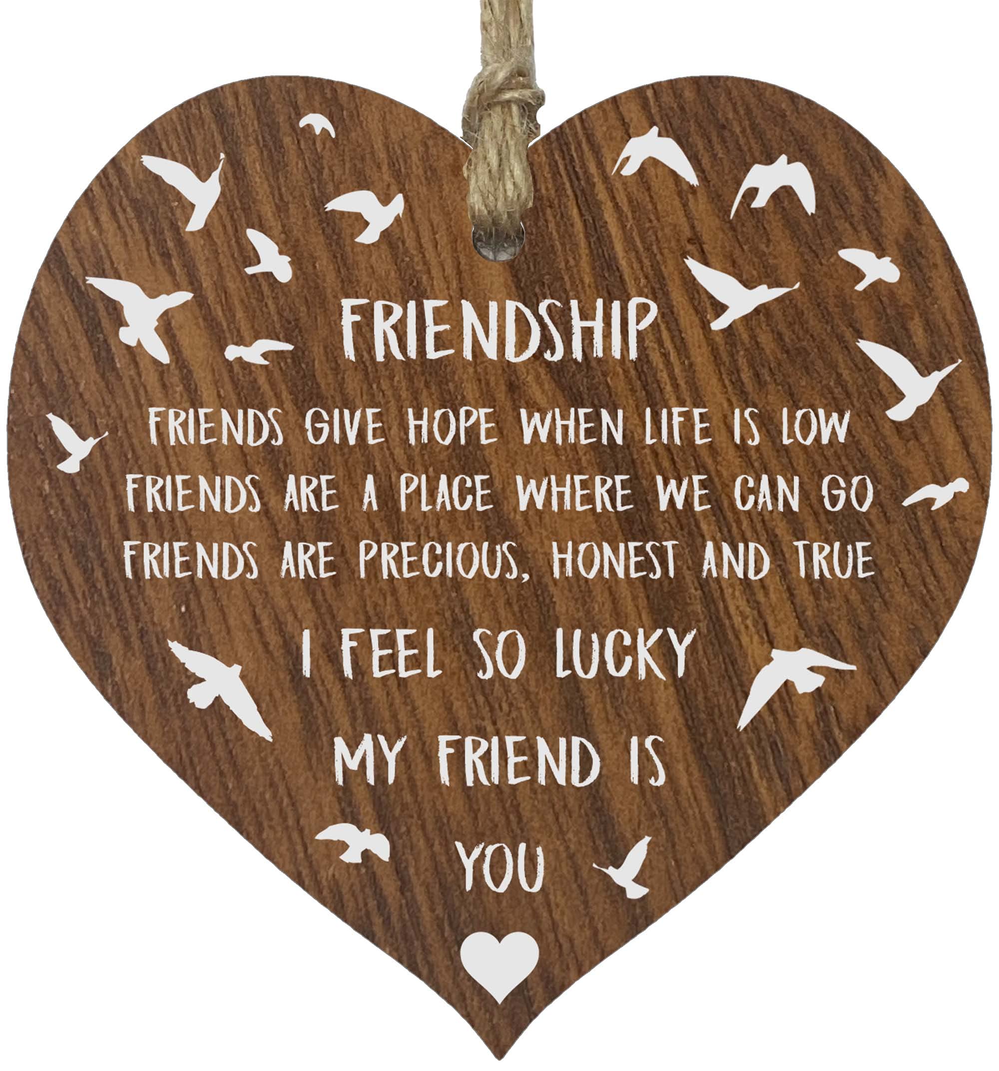 Buy Friends Give Hope Hanging Wooden Heart Sign Plaque Friendship