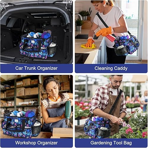 Miniatura 6 de ZIOZERTT Bolsa de limpieza, organizador grande de suministros de limpieza con asa para amas de casa, tótem