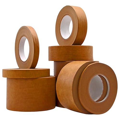 Miniatura 7 de MAT Tape Cinta de embalaje de papel kraft reforzada, cinta marrón ecológica para sellado seguro, 3 pulgadas x 180 pies, adhesivo fuerte, ideal para