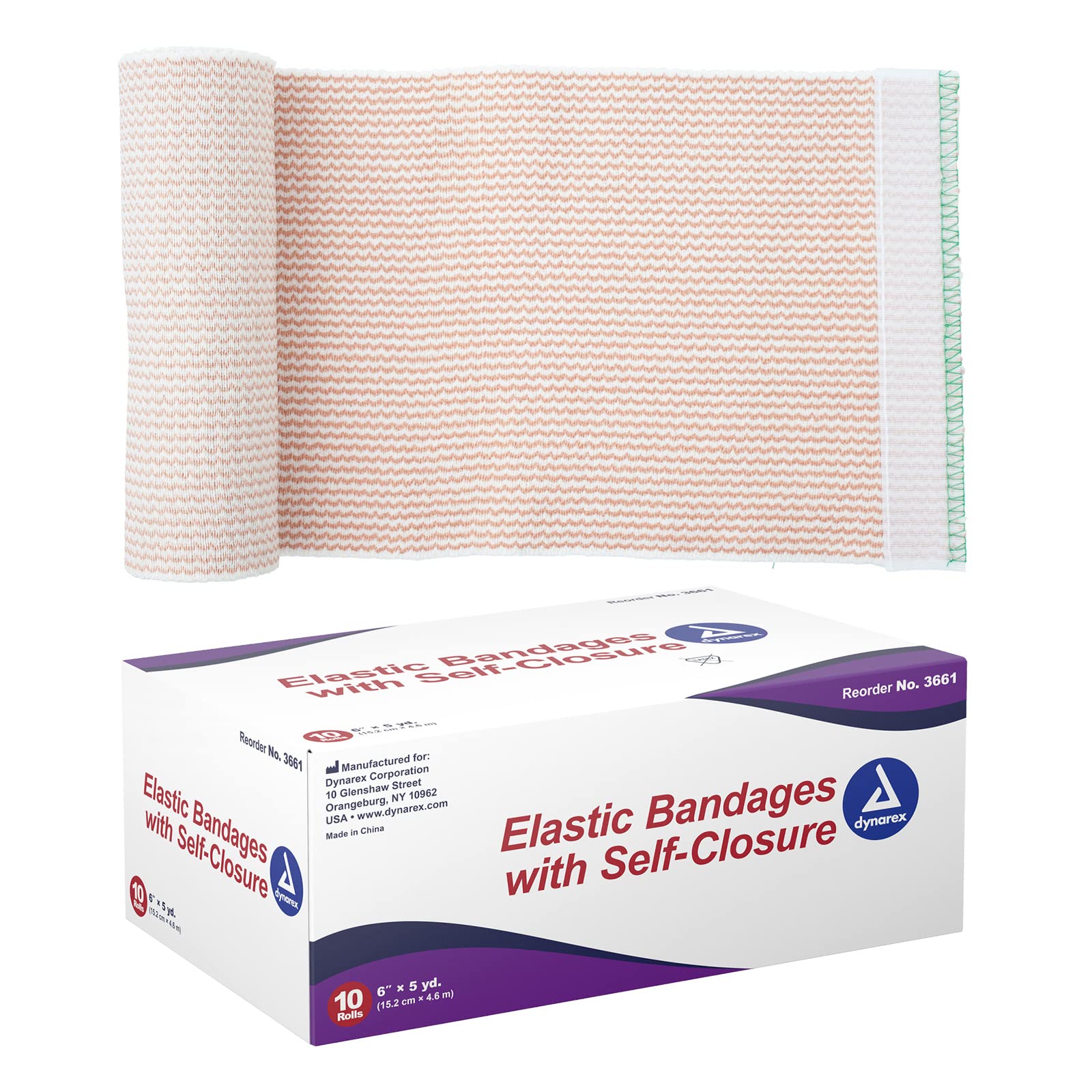 Amazon.com: Dynarex 3661 Elastic Bandage with Self-Closure, 6