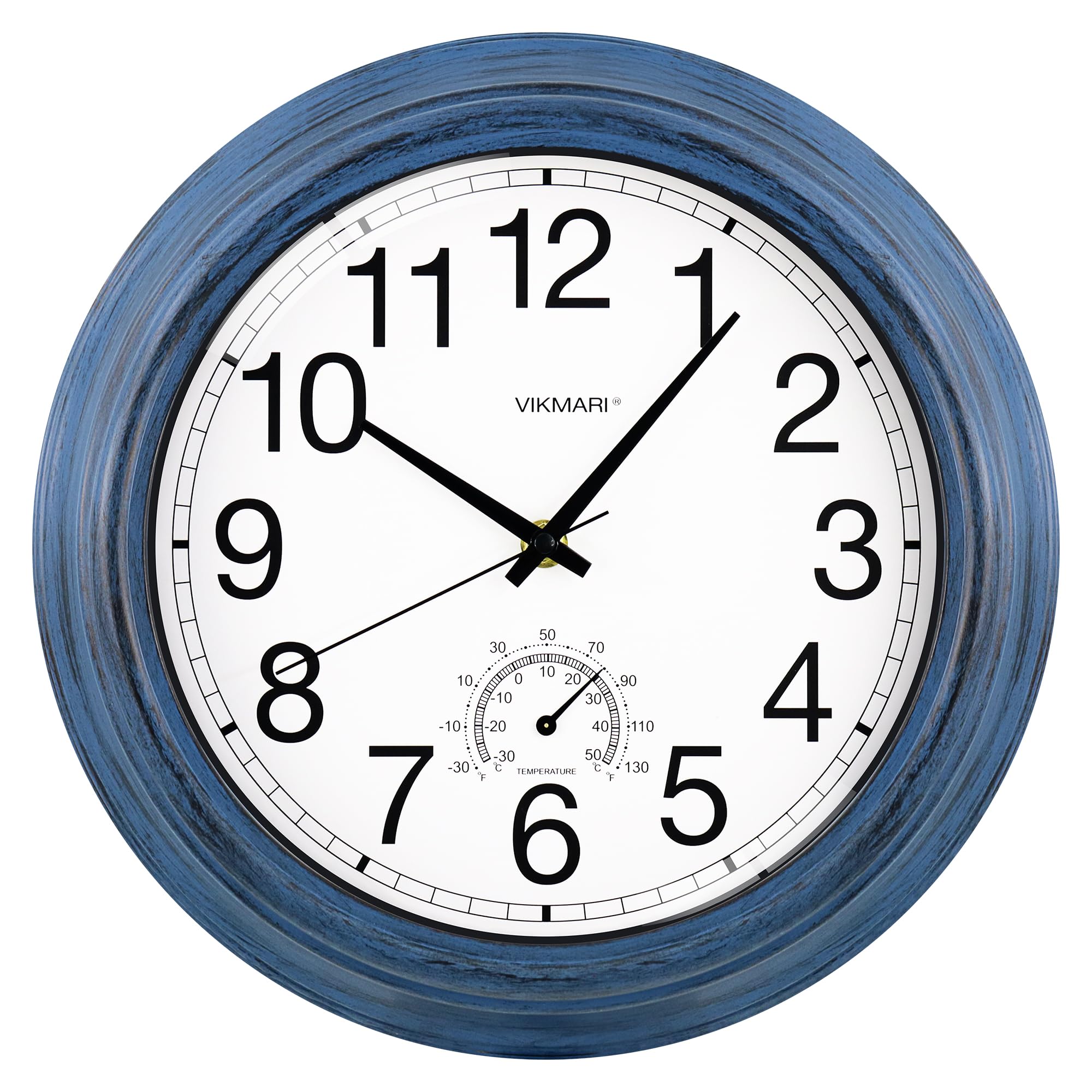 VIKMARI 12 Rustic Blue Clock