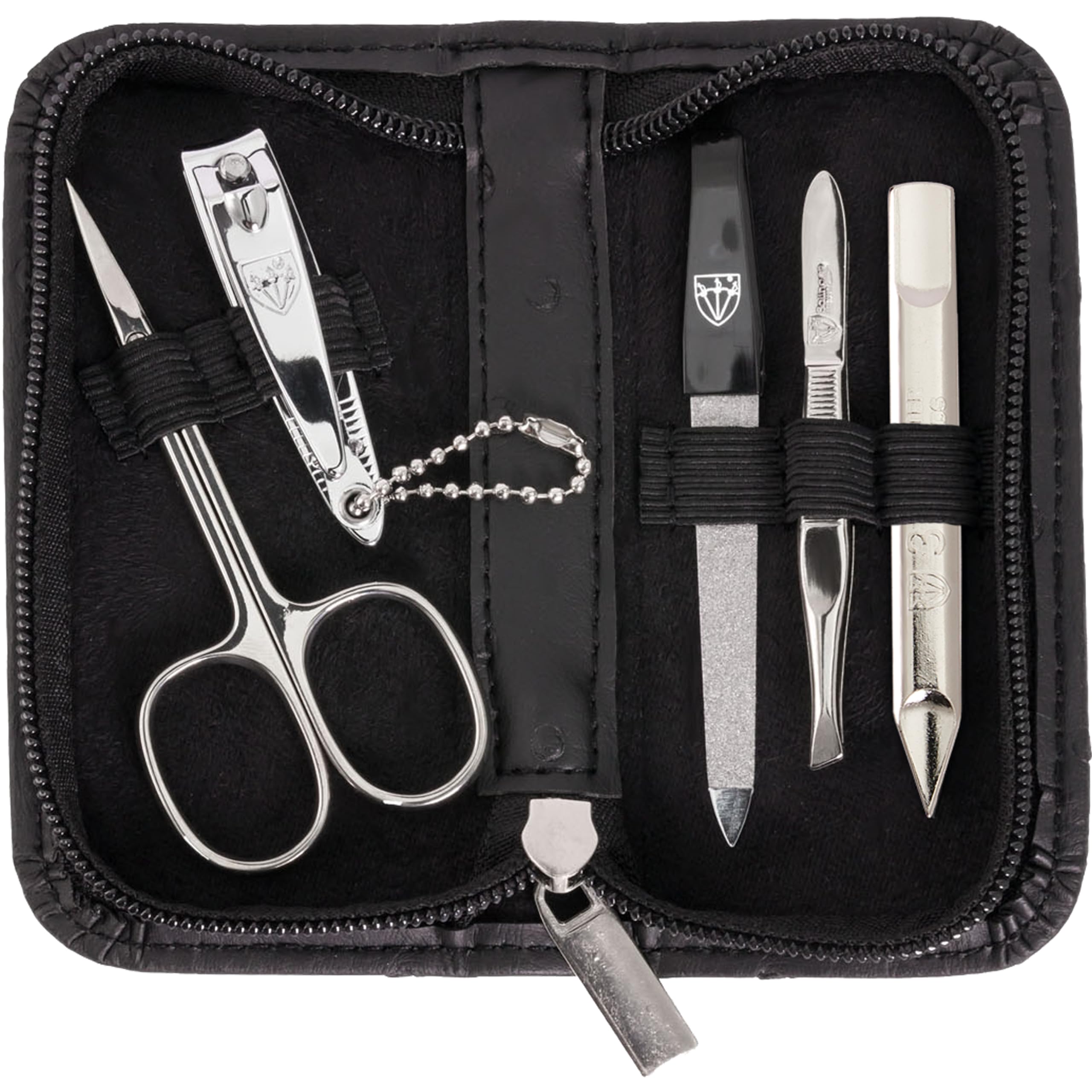 Maniküre Pediküre Set 9 In 1 Aus Edelstahl – Mit Etui, Ultrascharf, Braun