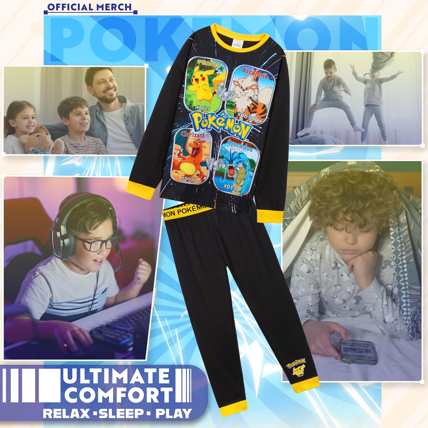 Pokemon T Shirt & Shorts Set for Boys Teens 2 Piece Anime Lounge Set Outfit - Image 2