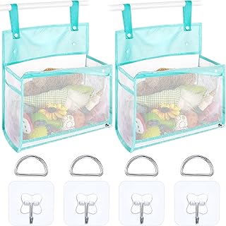 2 Pieces Bath Toy Organizer Baby Bathtub Toy Organizer Extra Large Opening Bath Toys Mesh Multiple Ways to Hang Bath Toy H...