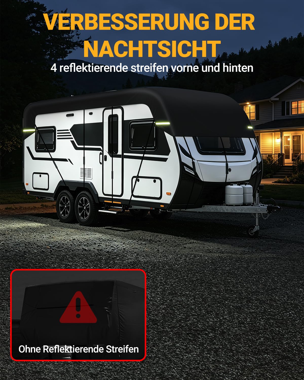 7,5x3m Wohnwagen Abdeckung Wasserdicht,210D Oxford Abdeckplane Wohnmobil Dachabdeckung für Wohnwagen Reißfest Schützt vor UV Regendicht